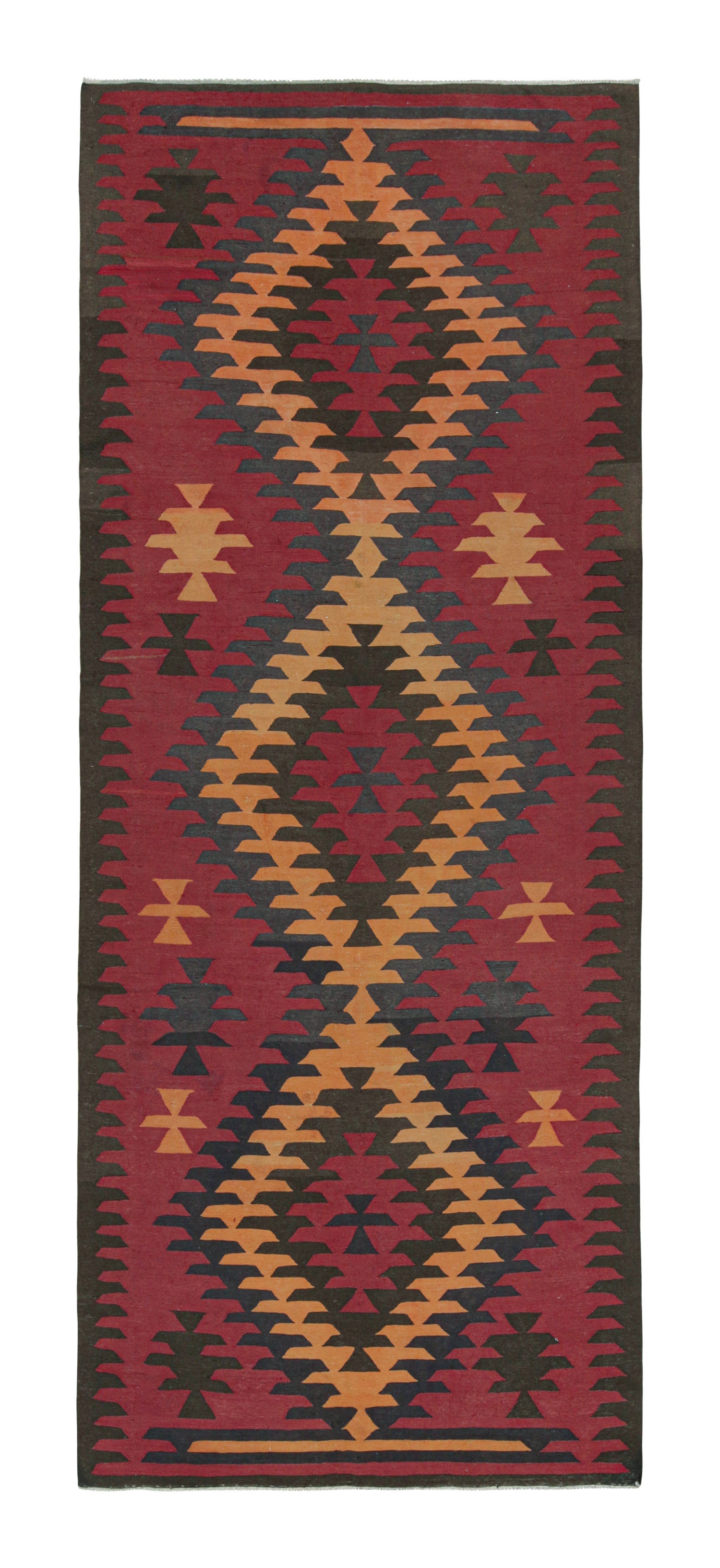 Tapis Kilim persan du Nord-Ouest vintage rouge avec motif de médaillon par Kilim