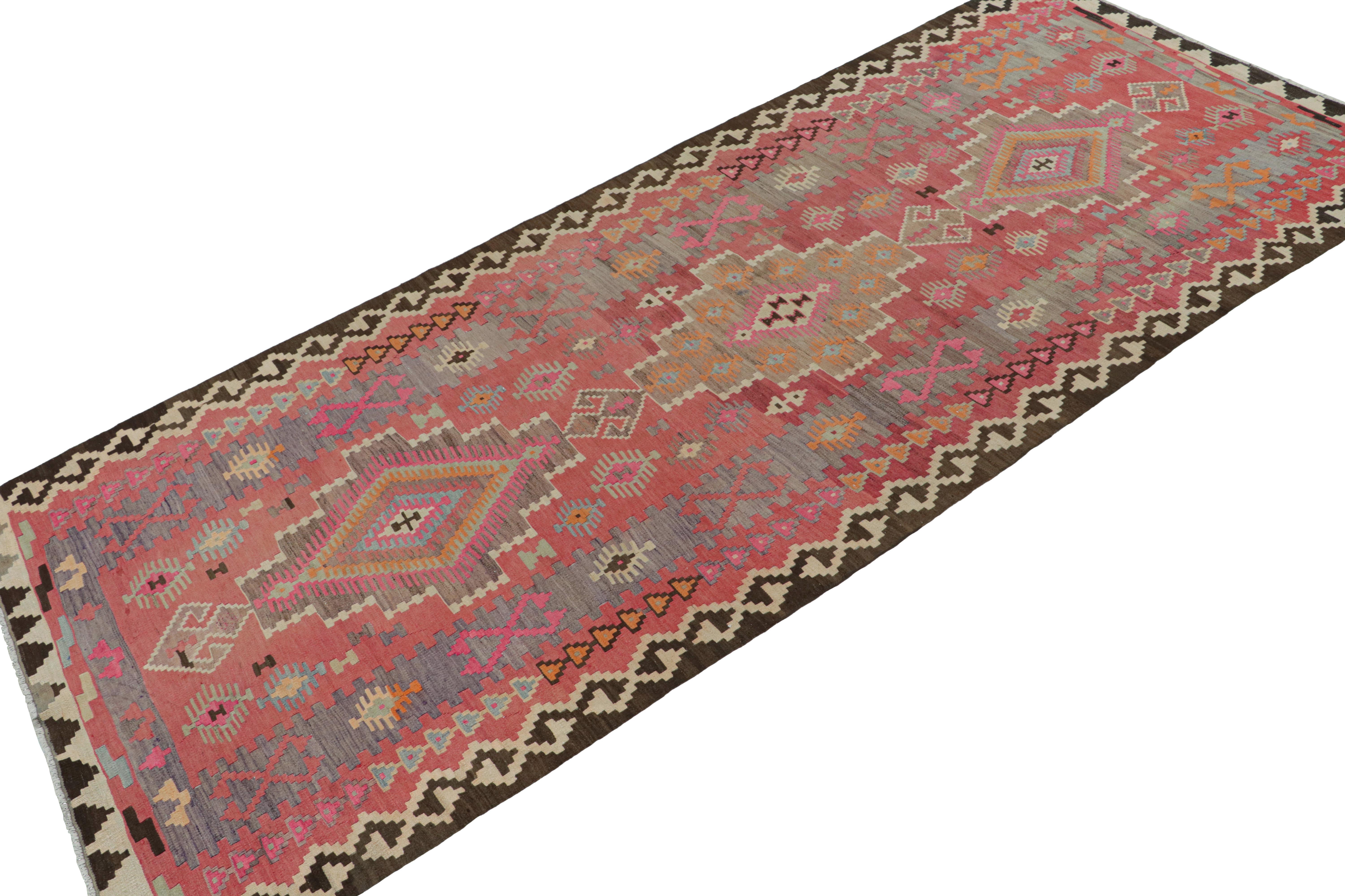 Hand-Woven Vintage Northwest Persian Kilim in Salmon with Medallions For Sale