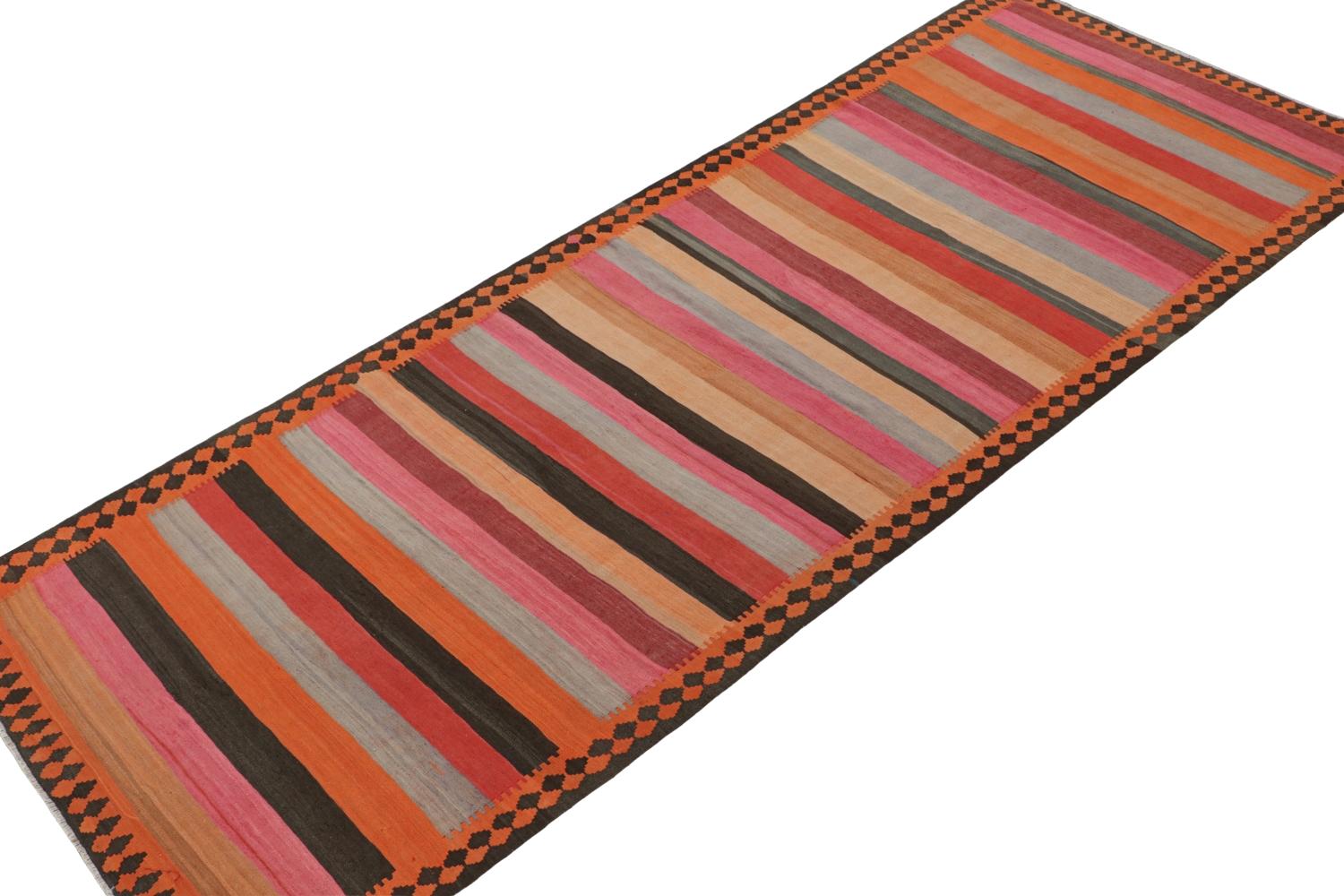 Hand-Knotted Vintage Northwest Persian Kilim with Multicolor Stripes For Sale
