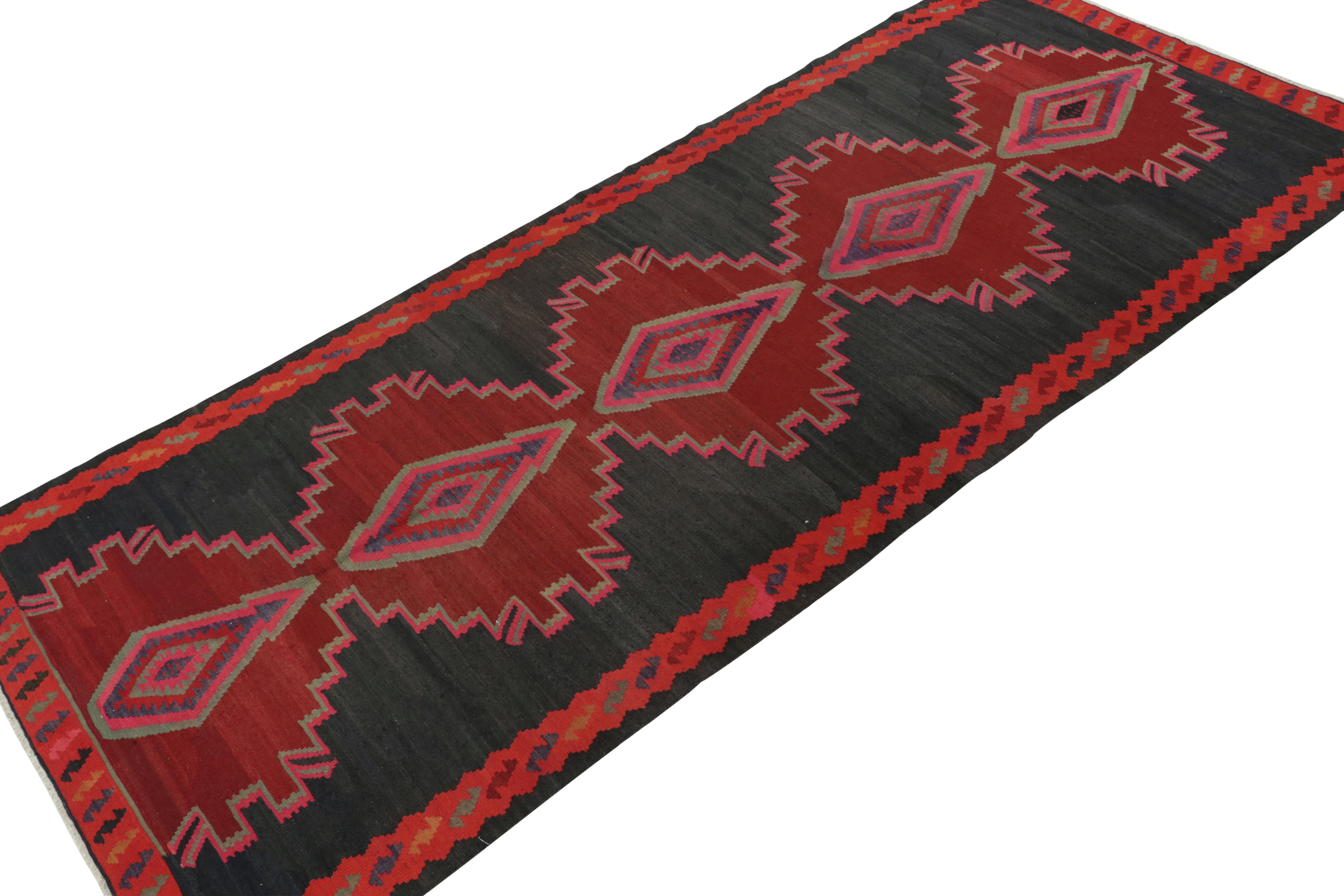 Tribal Vintage Northwest Persian Kilim with Red and Pink Medallions For Sale