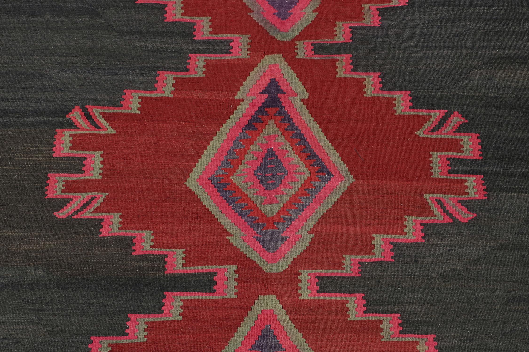 Mid-20th Century Vintage Northwest Persian Kilim with Red and Pink Medallions For Sale