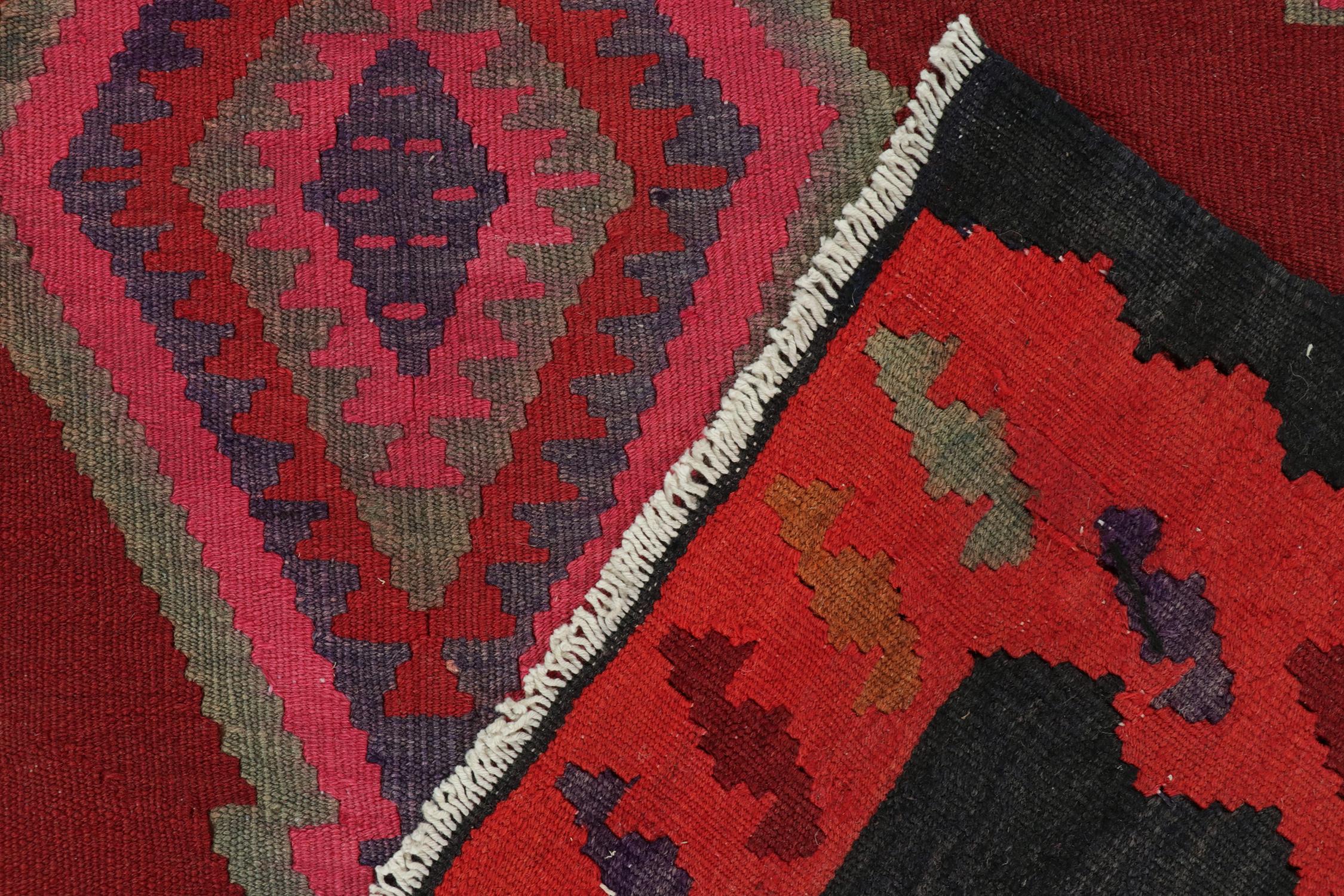 Wool Vintage Northwest Persian Kilim with Red and Pink Medallions For Sale
