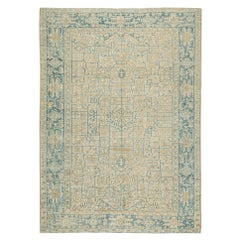 Tappeto persiano vintage del nord-ovest con motivo geometrico beige e blu di Rug & Kilim