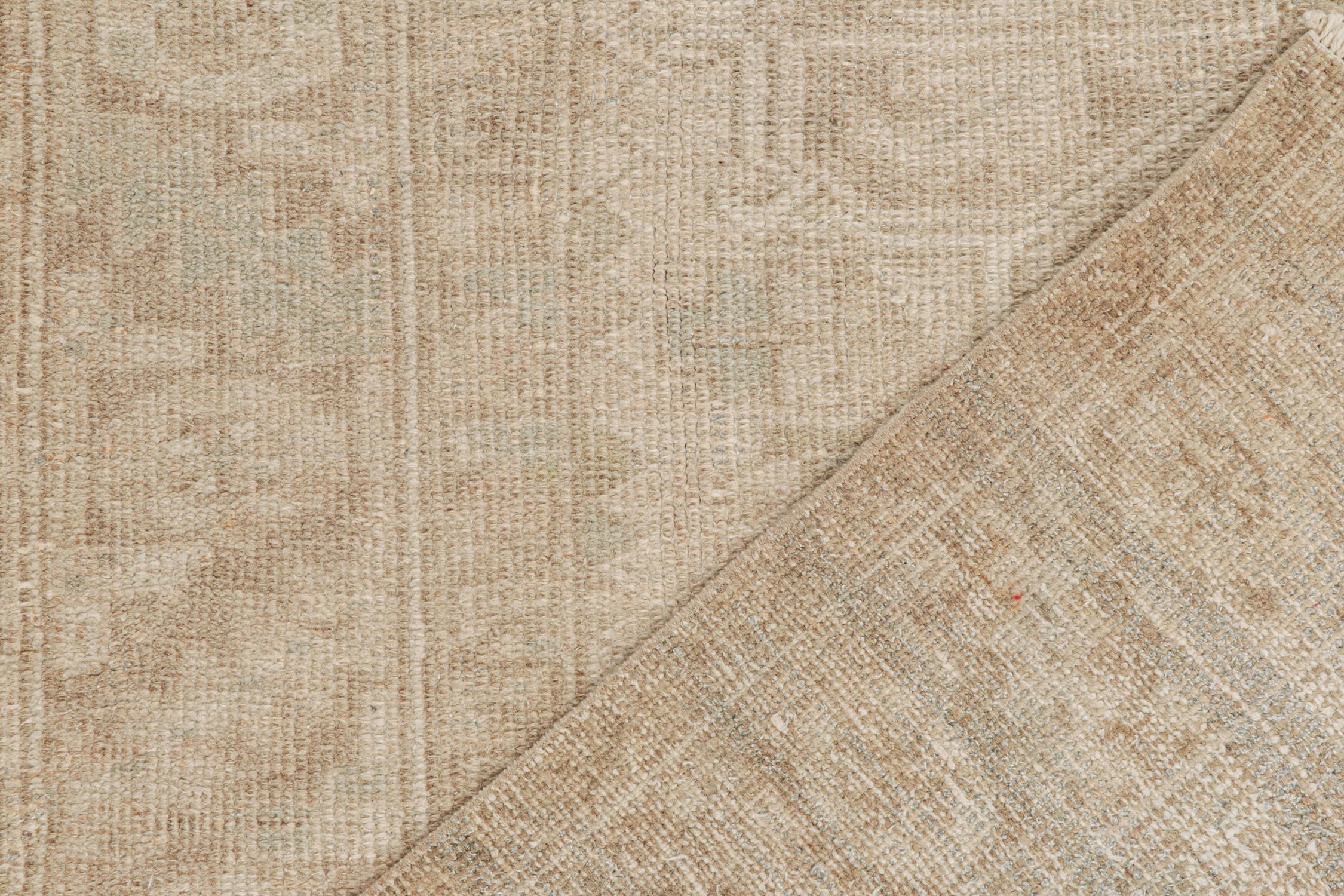 Wool Vintage Northwest Persian Rug in Greige Geometric Pattern by Rug & Kilim