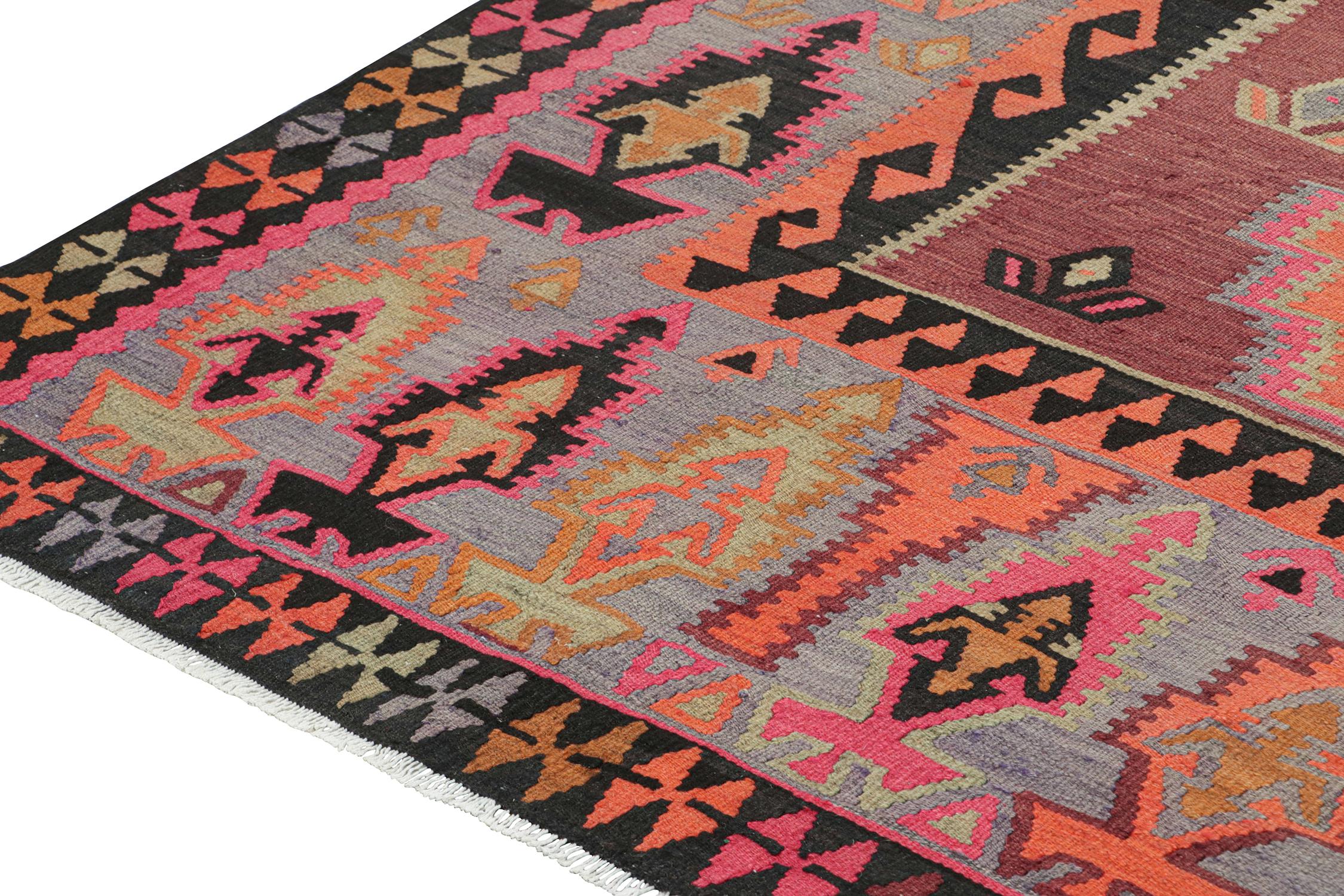 Mid-20th Century Vintage Northwest Persian Tribal Kilim in Purple with Medallions by Rug & Kilim For Sale