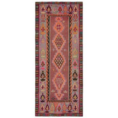 Vintage Northwest Persian Tribal Kilim in Purple with Medallions by Rug & Kilim