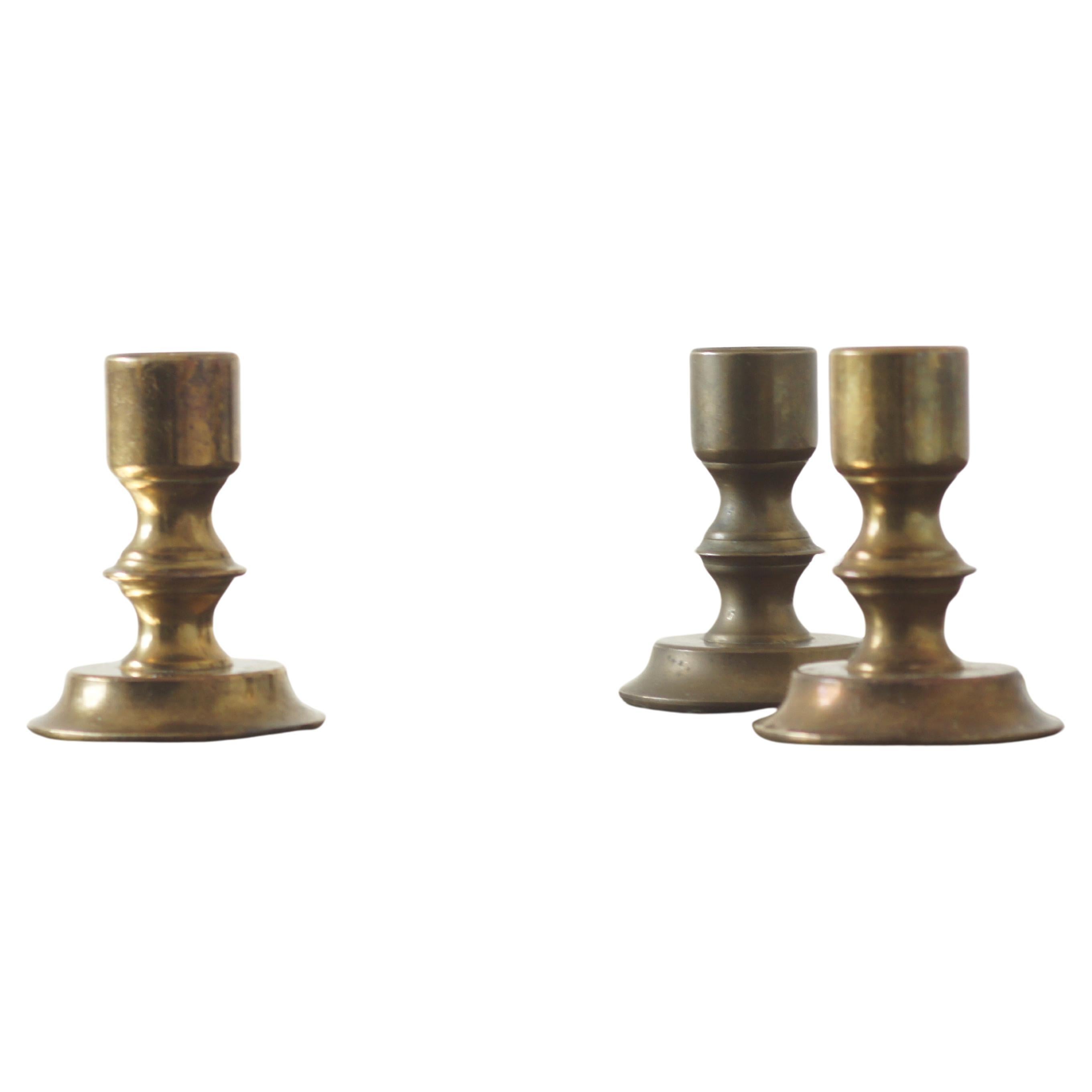 Candelabri norvegesi d'epoca in ottone, anni '70, set di 3
