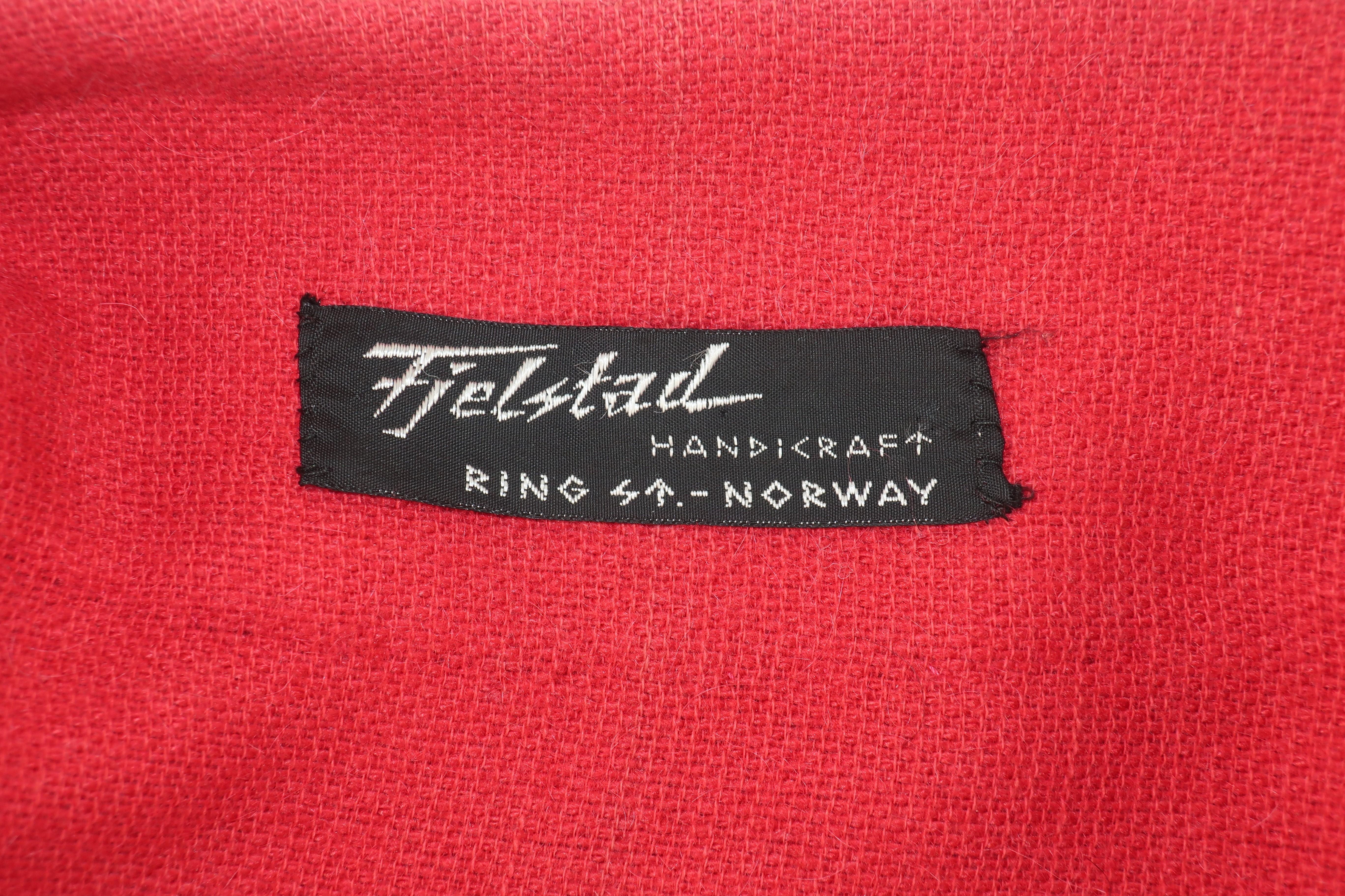 Vintage Norwegian Folkloric Red Mohair Jacket 8
