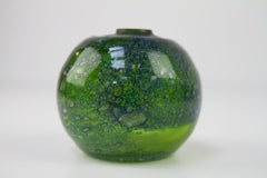 Vintage Norwegian Green Glass Vase by Benny Motzfeldt, 1960s.