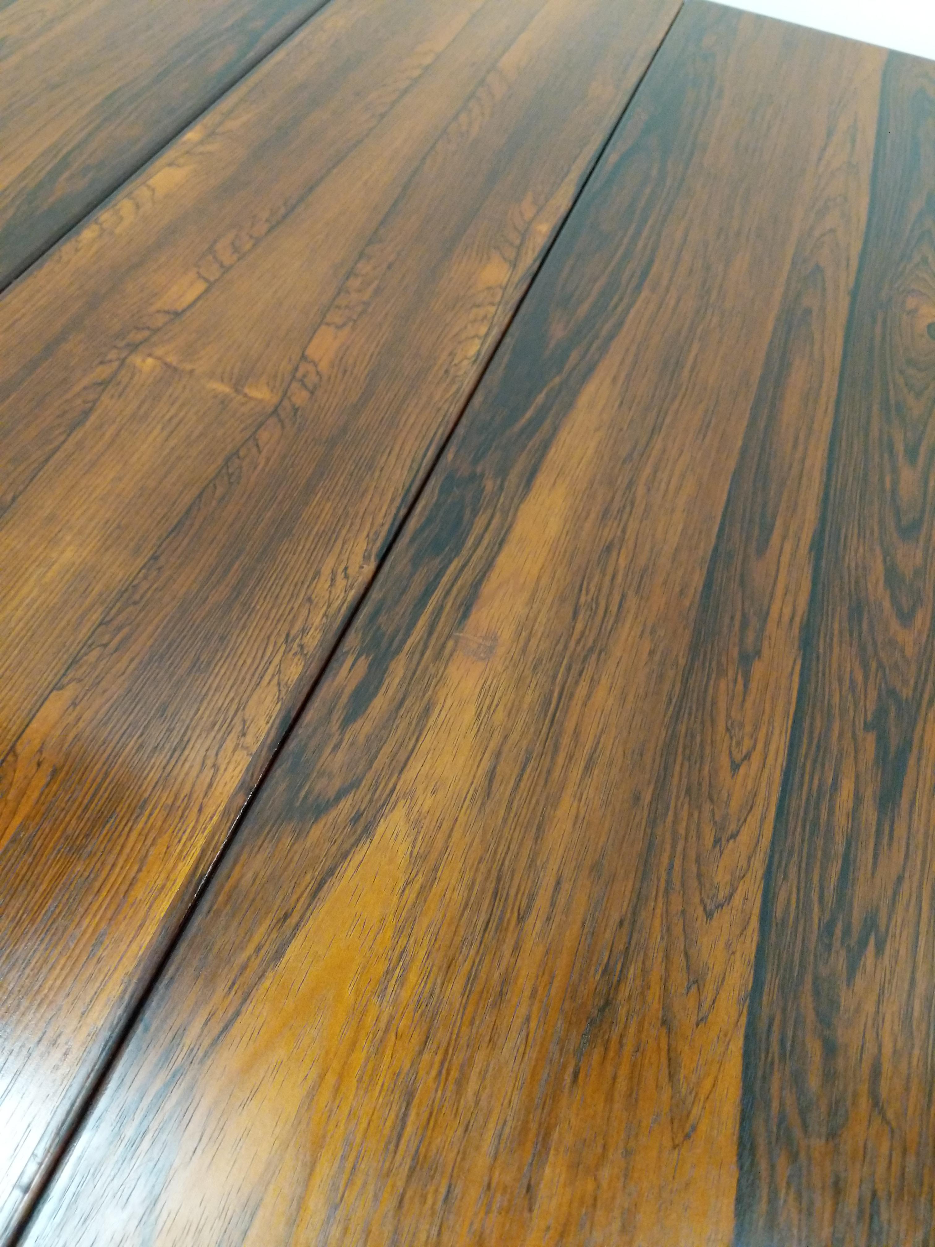Vintage Norwegian Mid Century Modern Rosewood Drop Leaf Dining Table 1