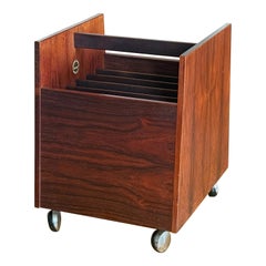 Vintage Norwegian Modern Rose-wood Media Trolley Designed by Rolf Hesland