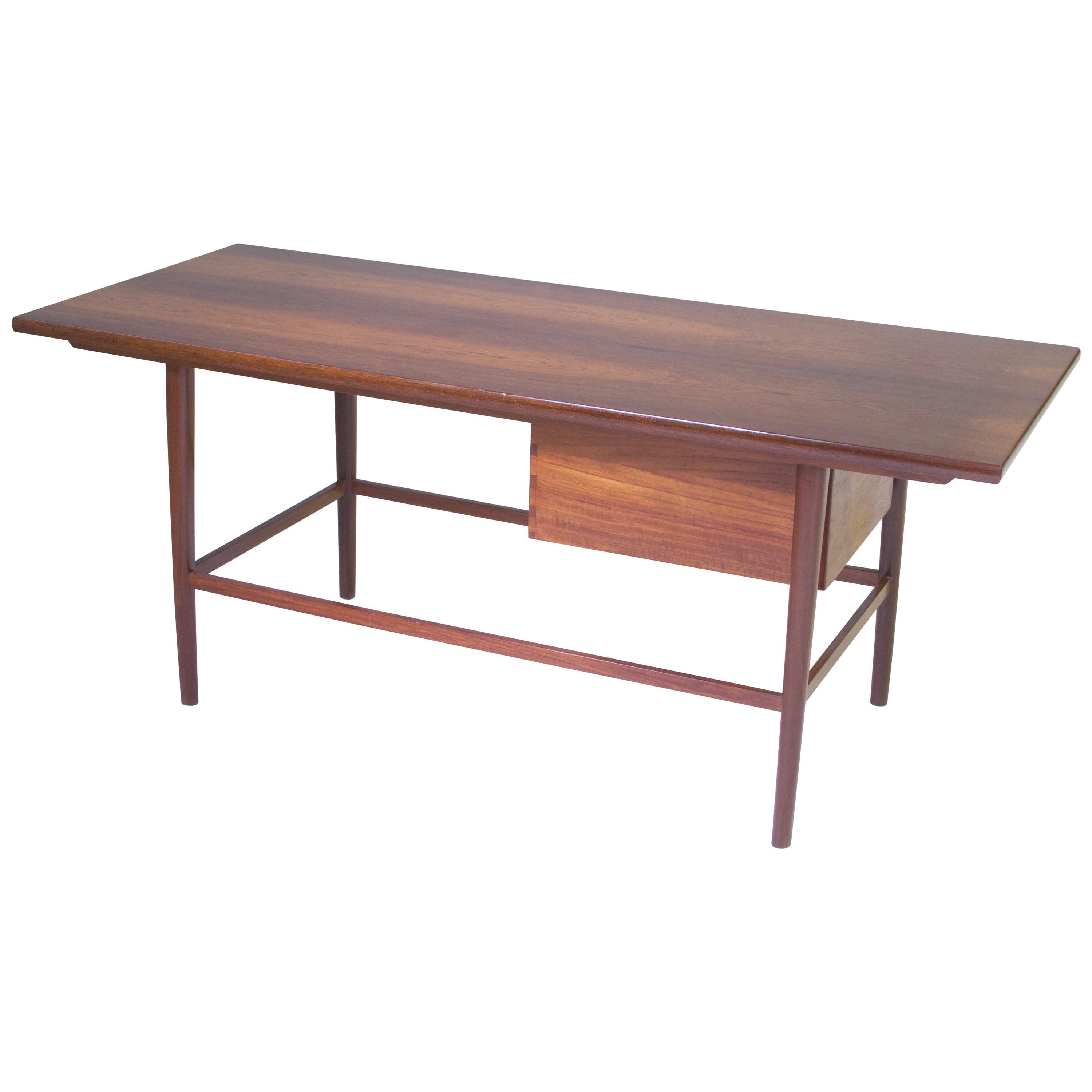 Vintage Norwegian Rosewood Cocktail Table with Sliding Dovetailed Drawer, 1960s