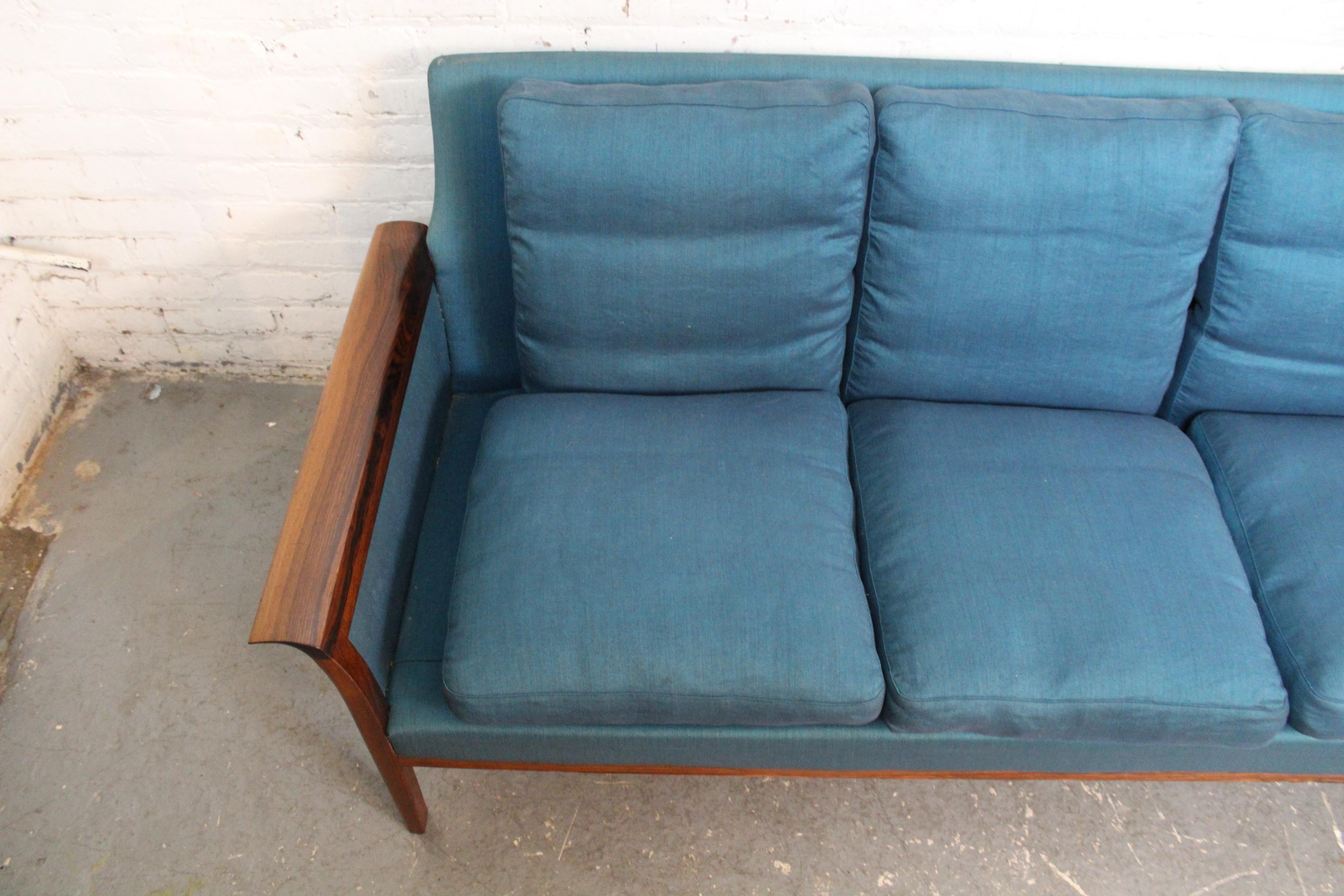 20th Century Vintage Norwegian Rosewood Sofa by Hans Olsen for Vatne For Sale