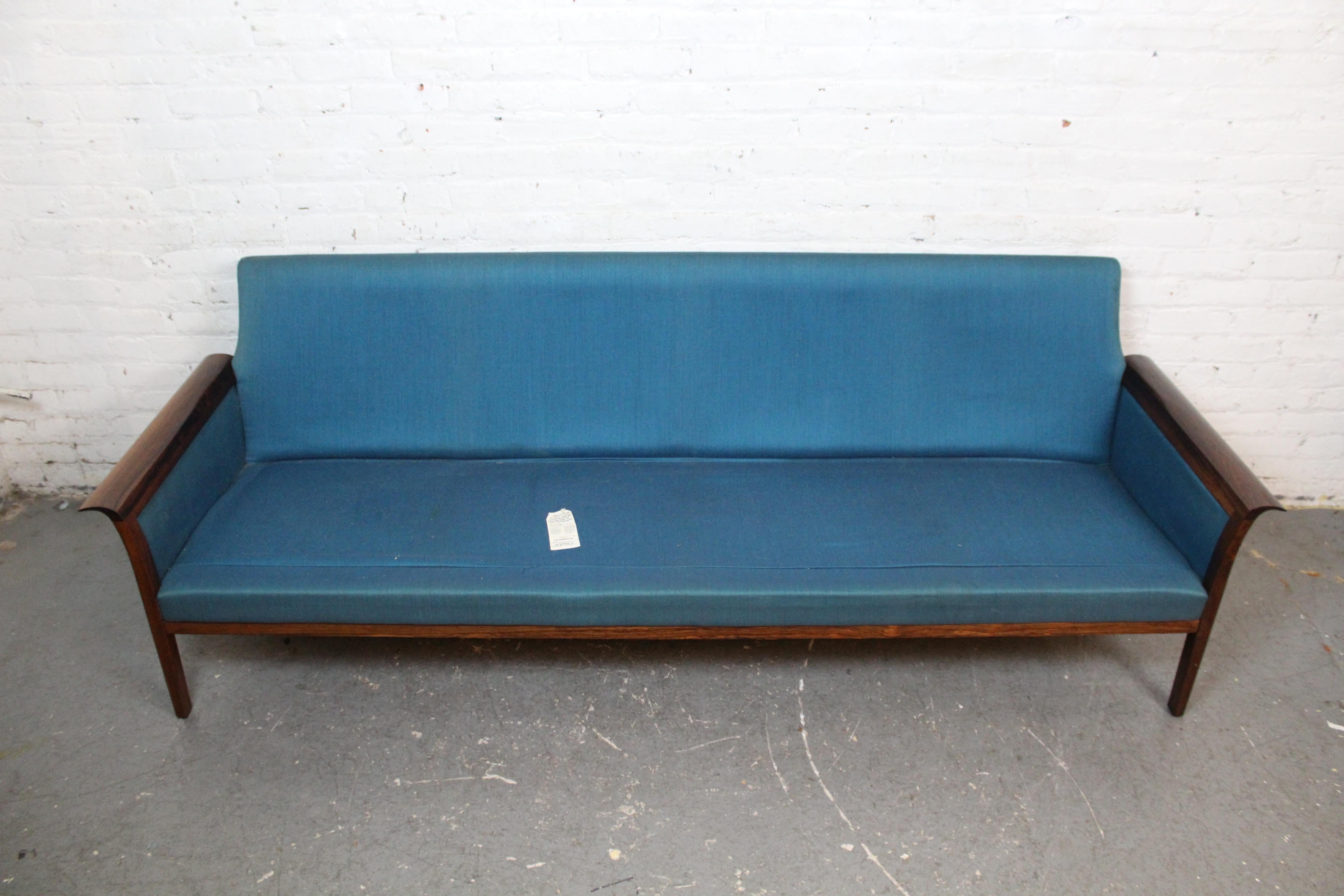 Fabric Vintage Norwegian Rosewood Sofa by Hans Olsen for Vatne For Sale