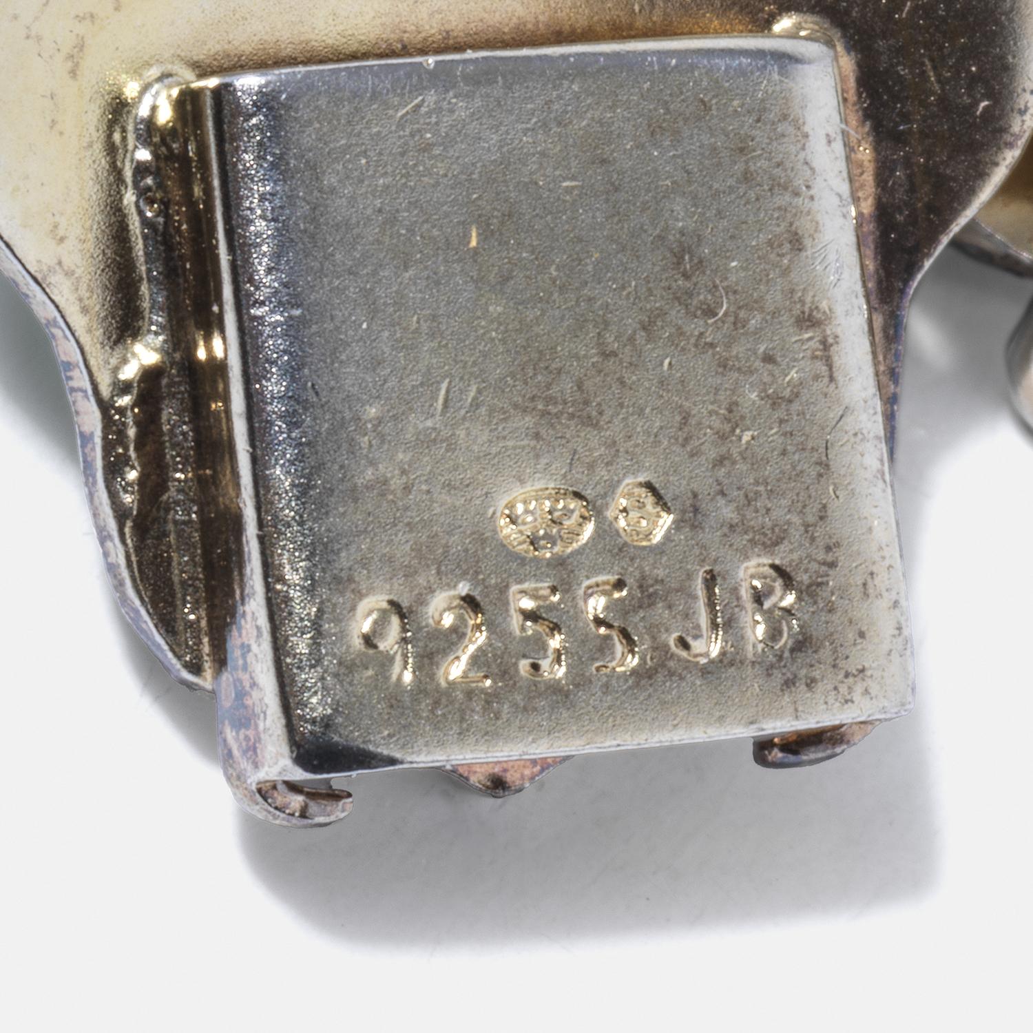 Vintage Norwegian Silver and Enamel Bracelet Made in 1950s For Sale 3