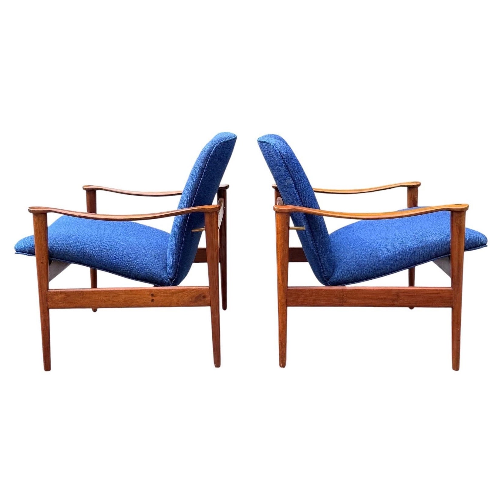 Sedie da salotto norvegesi d'epoca in teak di Fredrik A. Kayser - Coppia anni '60