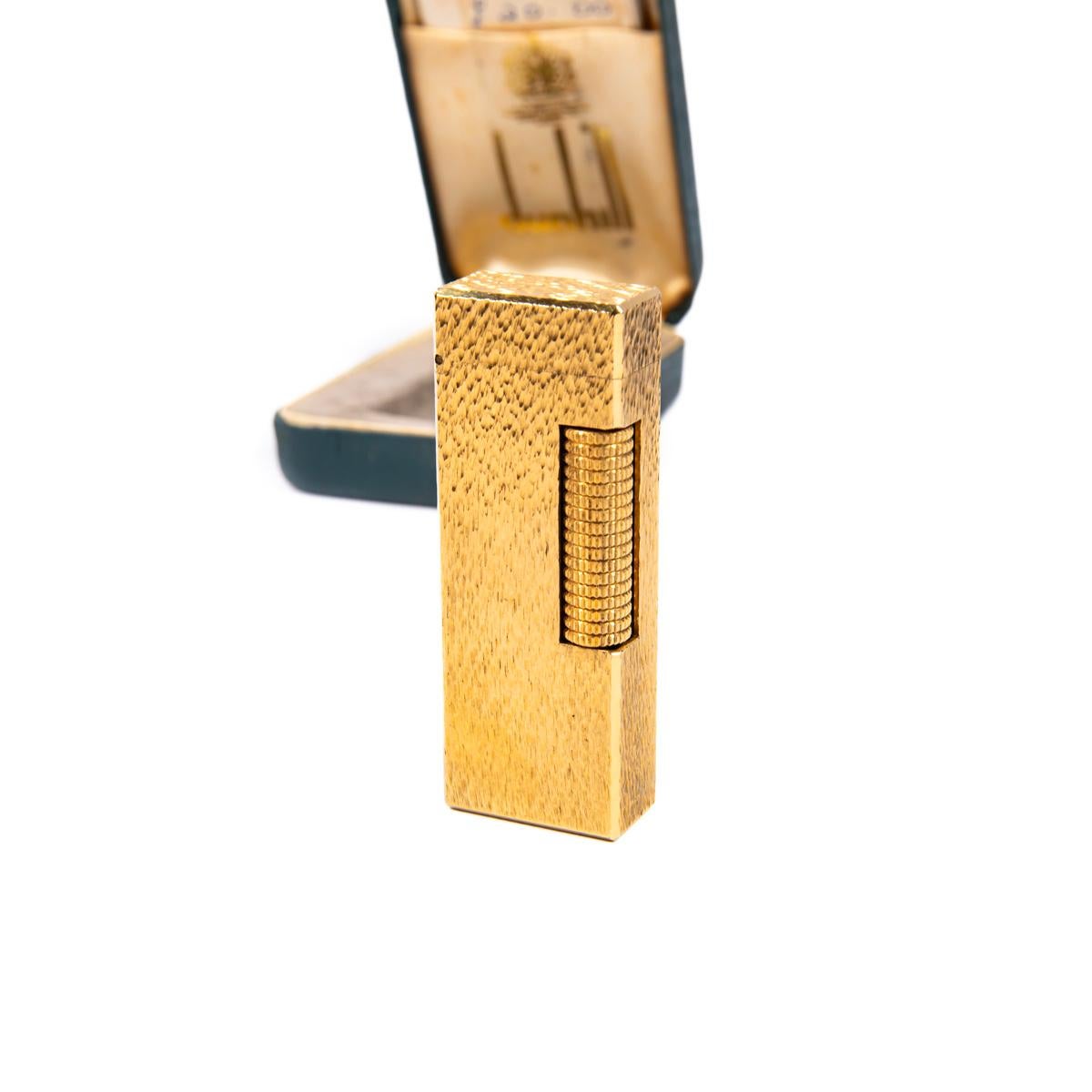 Vintage NOS DUNHILL Rollagas Lighter Gold Plated in Box 1970s In Excellent Condition In DELFT, NL