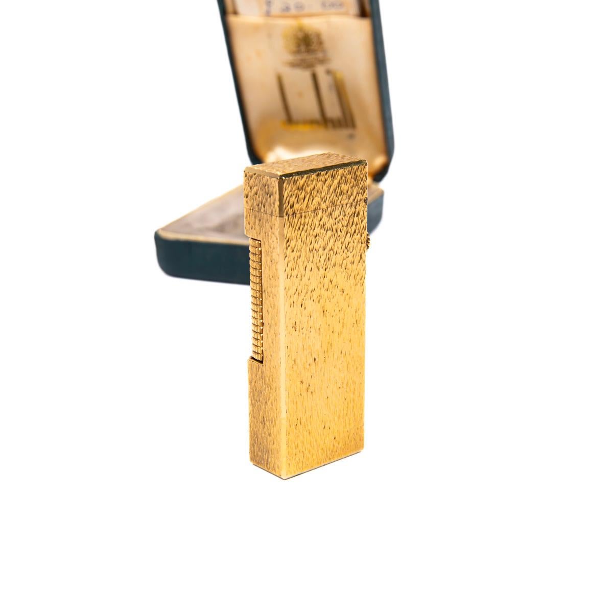 Women's or Men's Vintage NOS DUNHILL Rollagas Lighter Gold Plated in Box 1970s