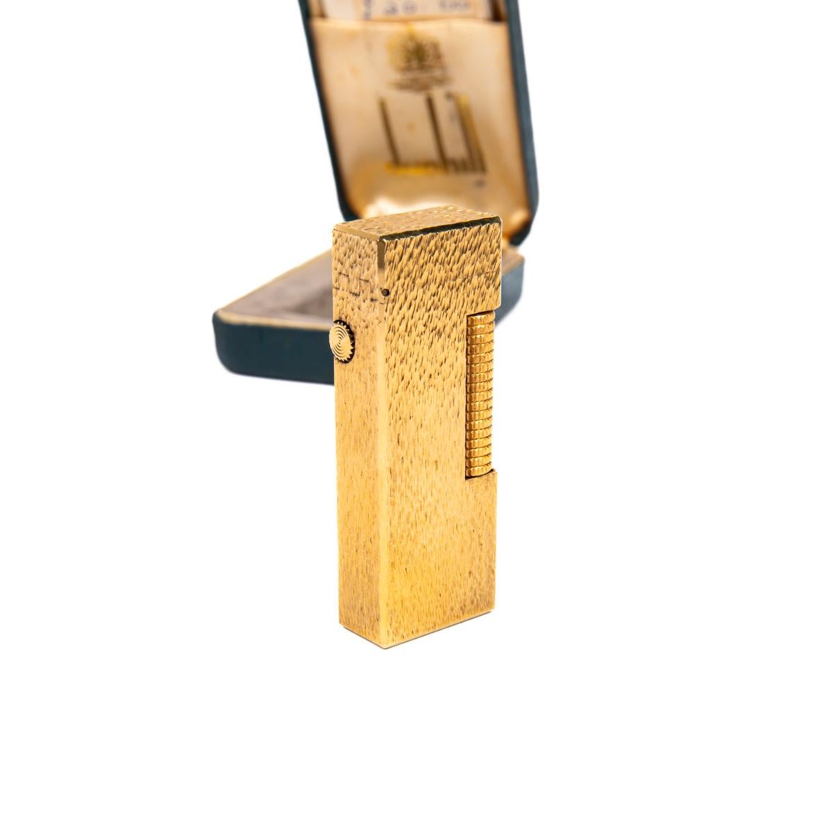 Vintage NOS DUNHILL Rollagas Lighter Gold Plated in Box 1970s 2