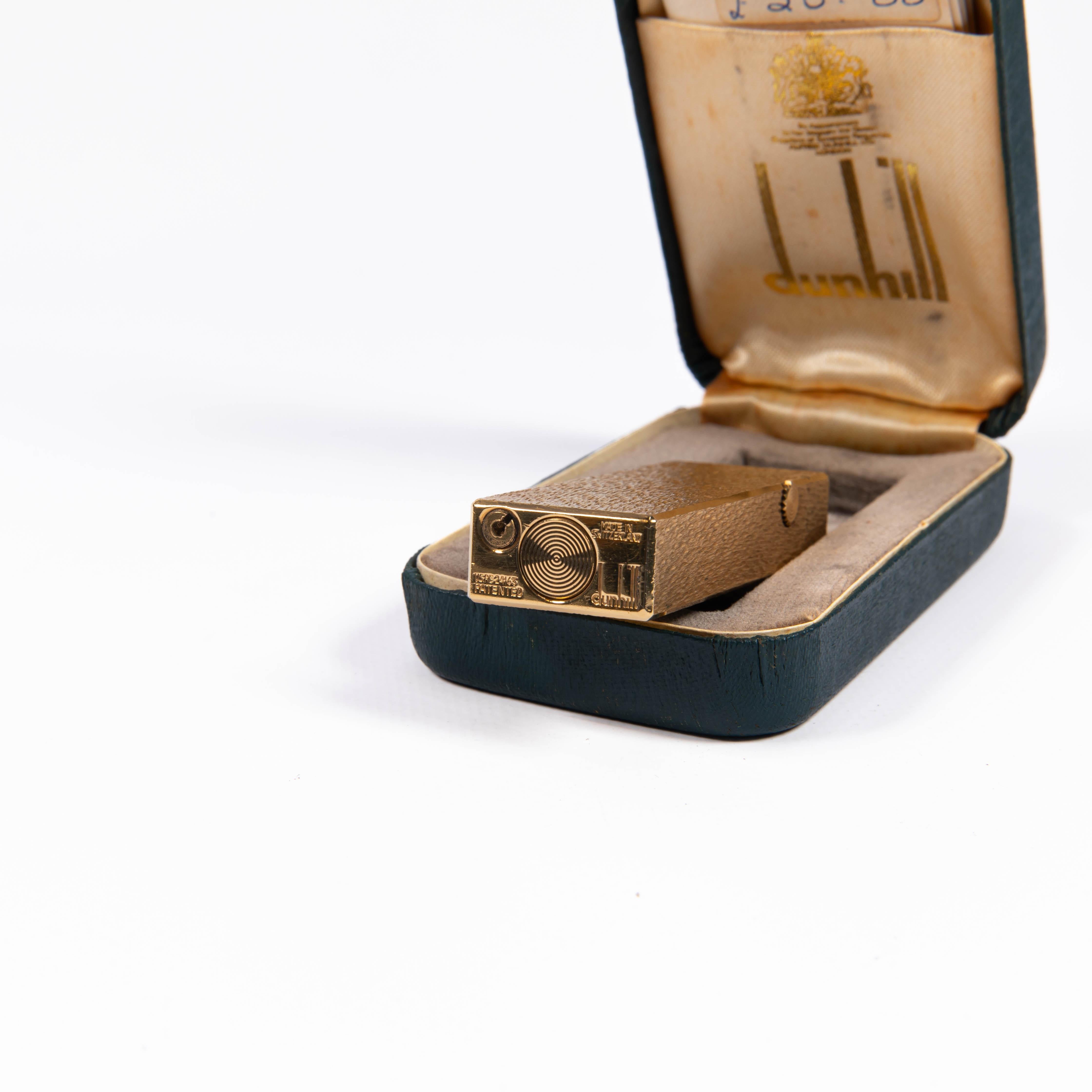 Vintage NOS DUNHILL Rollagas Lighter Gold Plated in Box 1970s 1