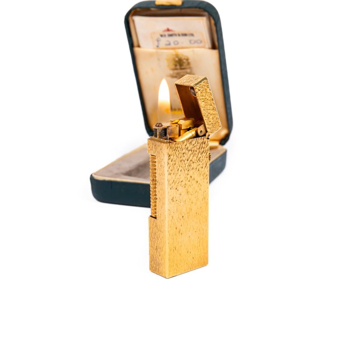 Vintage NOS DUNHILL Rollagas Lighter Gold Plated in Box 1970s 4