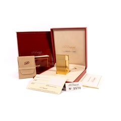 Vintage NOS Gold Plated S.T. Dupont Gatsby Lighter 1980s in Box