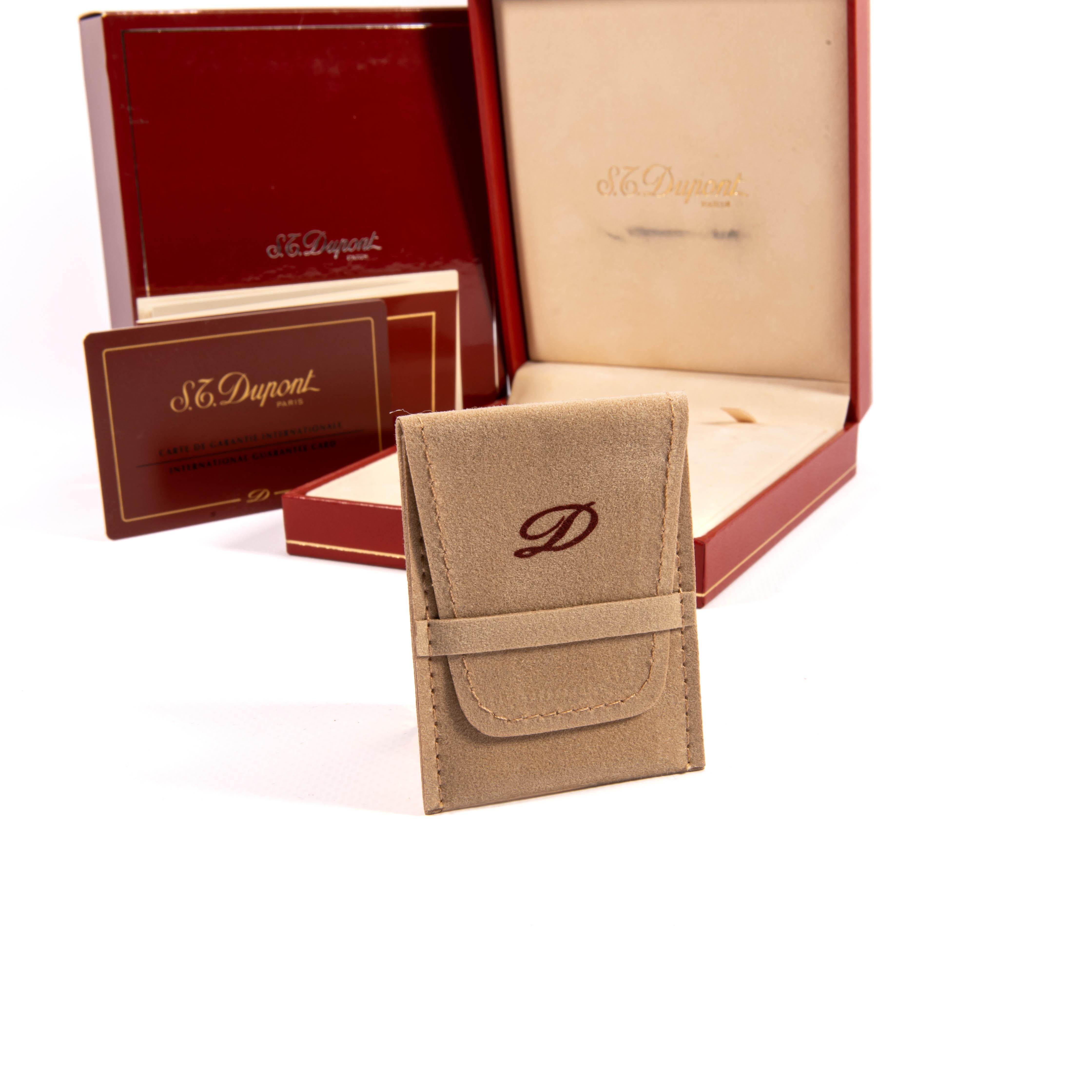 Vintage NOS Gold Plated S.T. Dupont Gatsby Lighter des années 1980 dans sa boîte Bon état à DELFT, NL