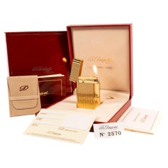 Vintage NOS Gold Plated S.T. Dupont Gatsby Lighter 1980s in Box