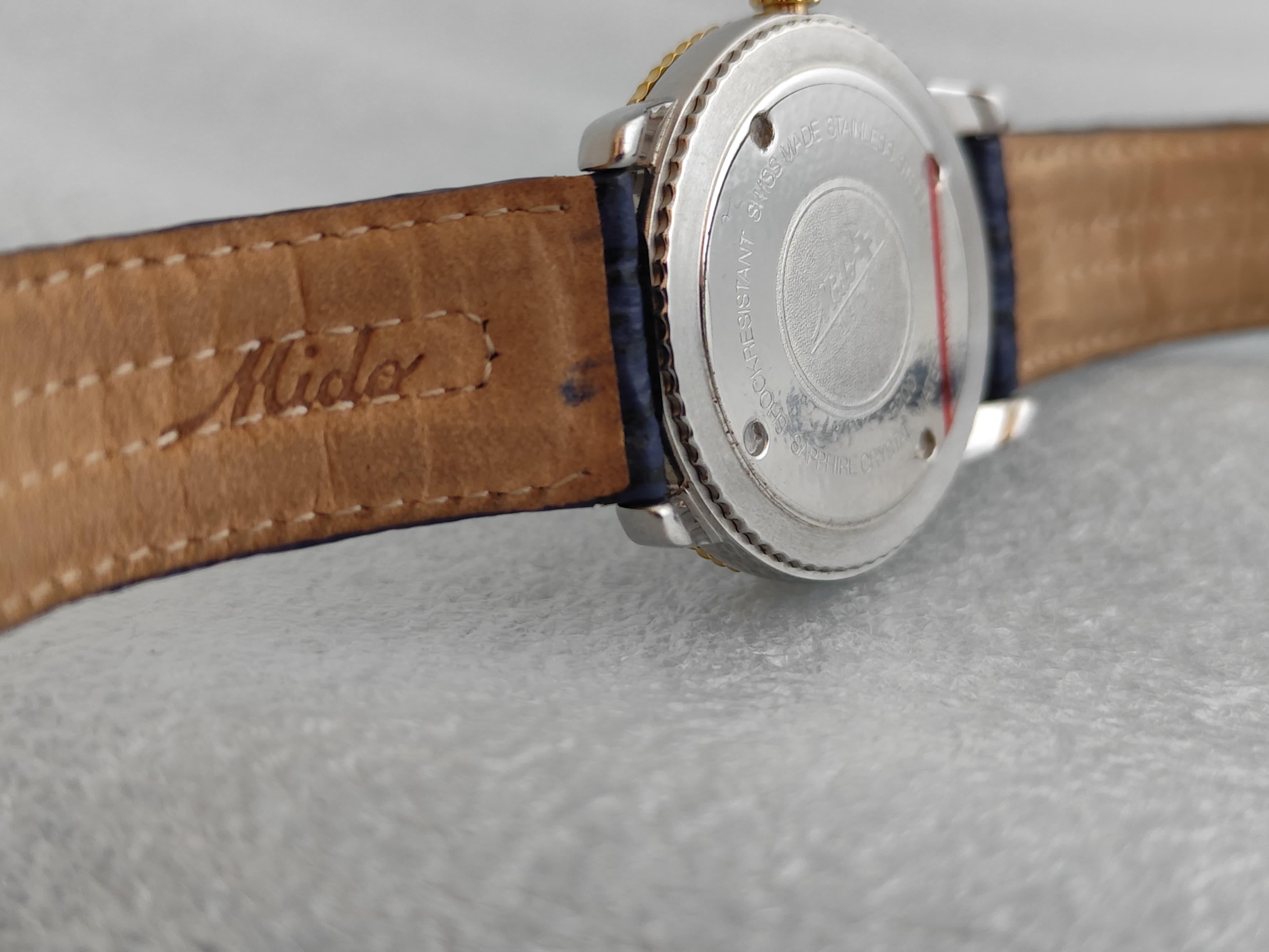 Vintage NOS Mido Worldtimer GMT 5200 Stainless Steel / Gold Plated Boxed Men Wat For Sale 4