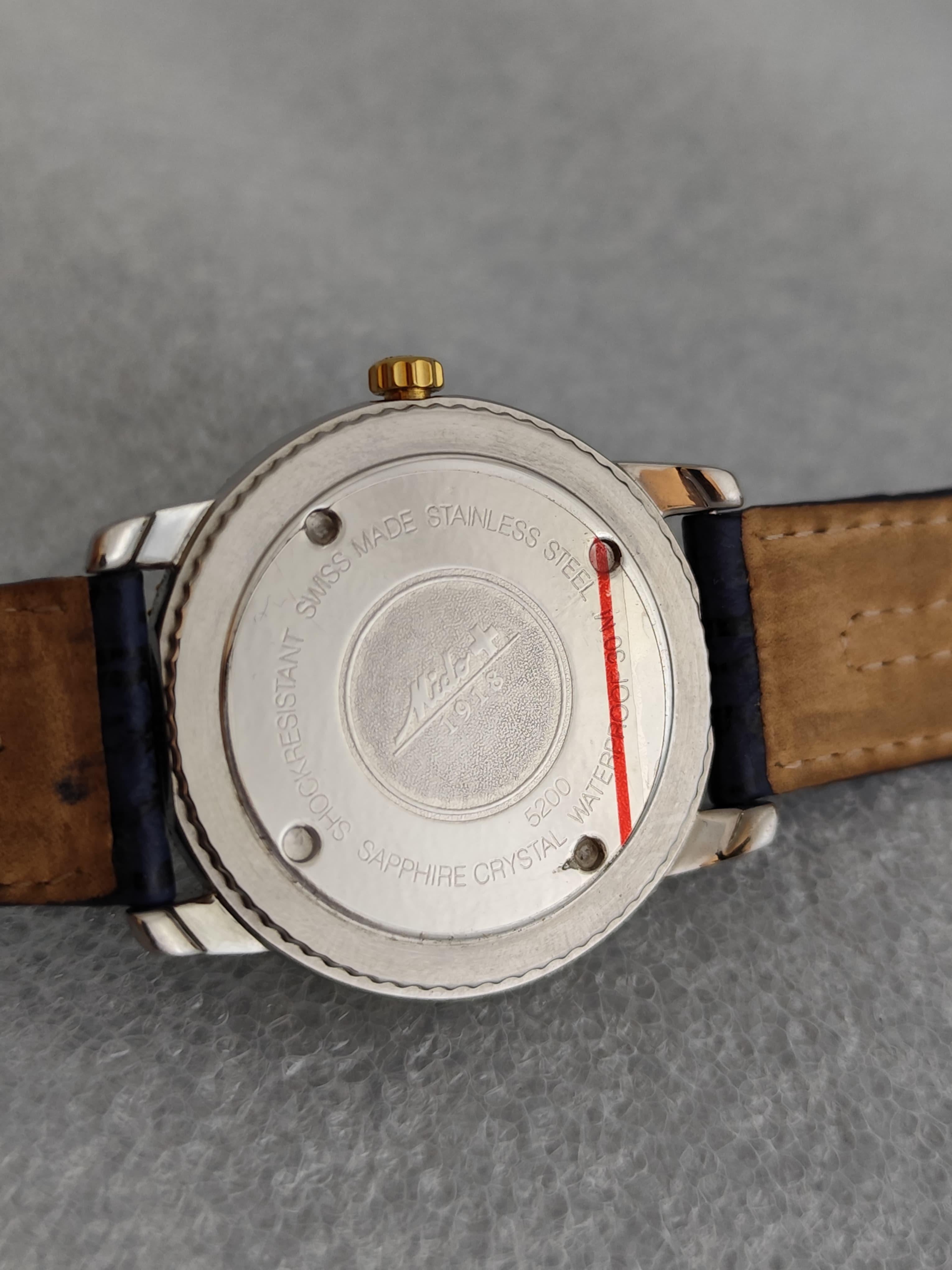 Vintage NOS Mido Worldtimer GMT 5200 Stainless Steel / Gold Plated Boxed Men Wat For Sale 5