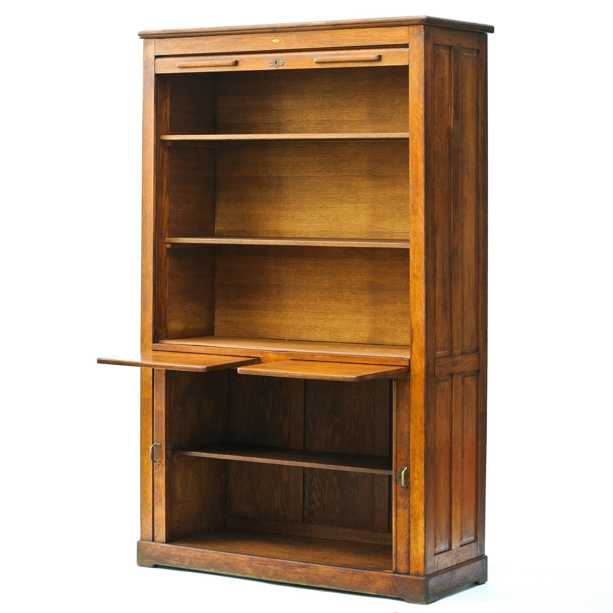 Polished Vintage Notary Cabinet with Curtains