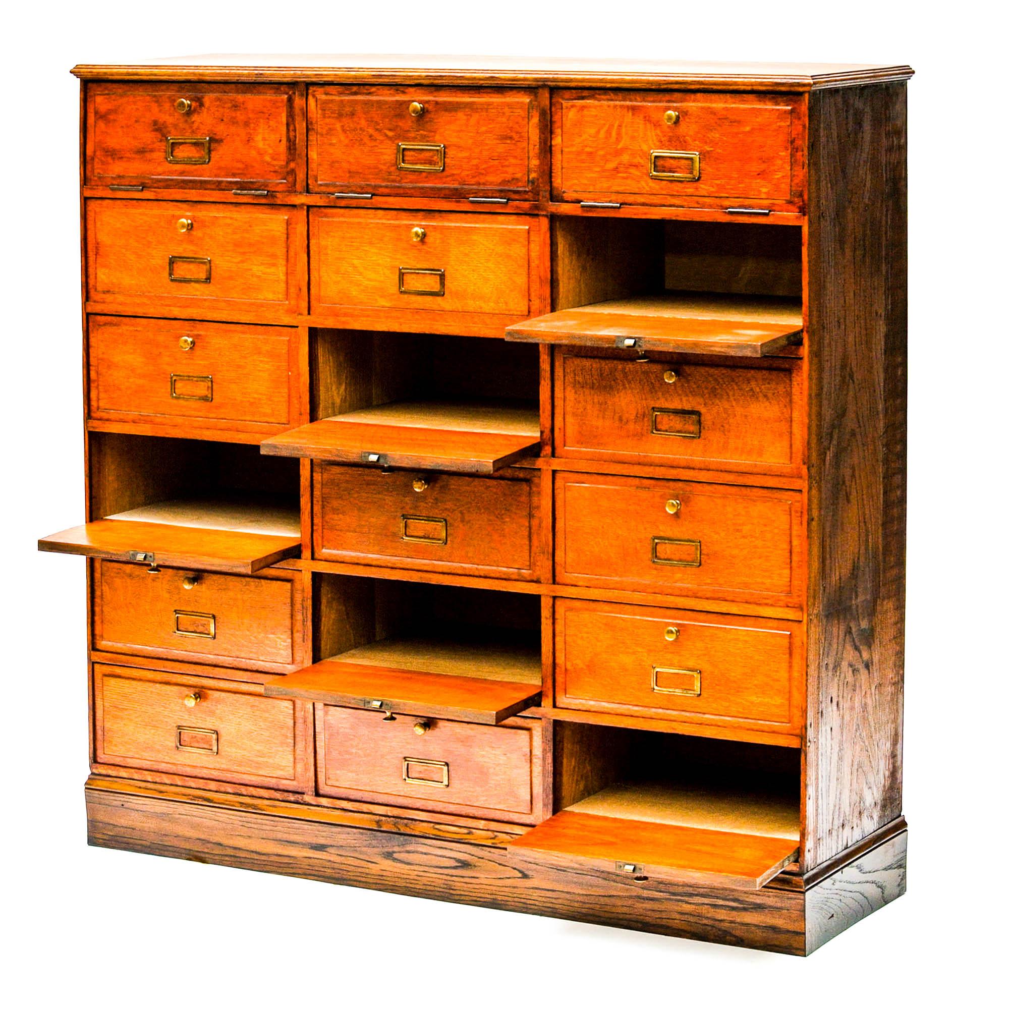 Mid-20th Century Vintage Notary Cabinet with Flaps, France, circa 1930-1939
