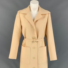 Vintage Nouvelle Boutique by HUBERT de GIVENCHY Size M Cream Twill Belted Coat