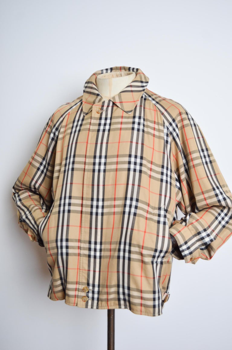 Vintage Nova Check Burberry Tartan Harrington Bomber Jacket circa 