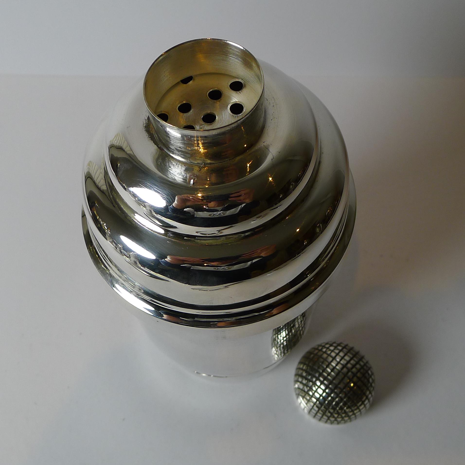 Silver Plate Vintage Novelty Golf Cocktail Shaker by James Dixon & Sons