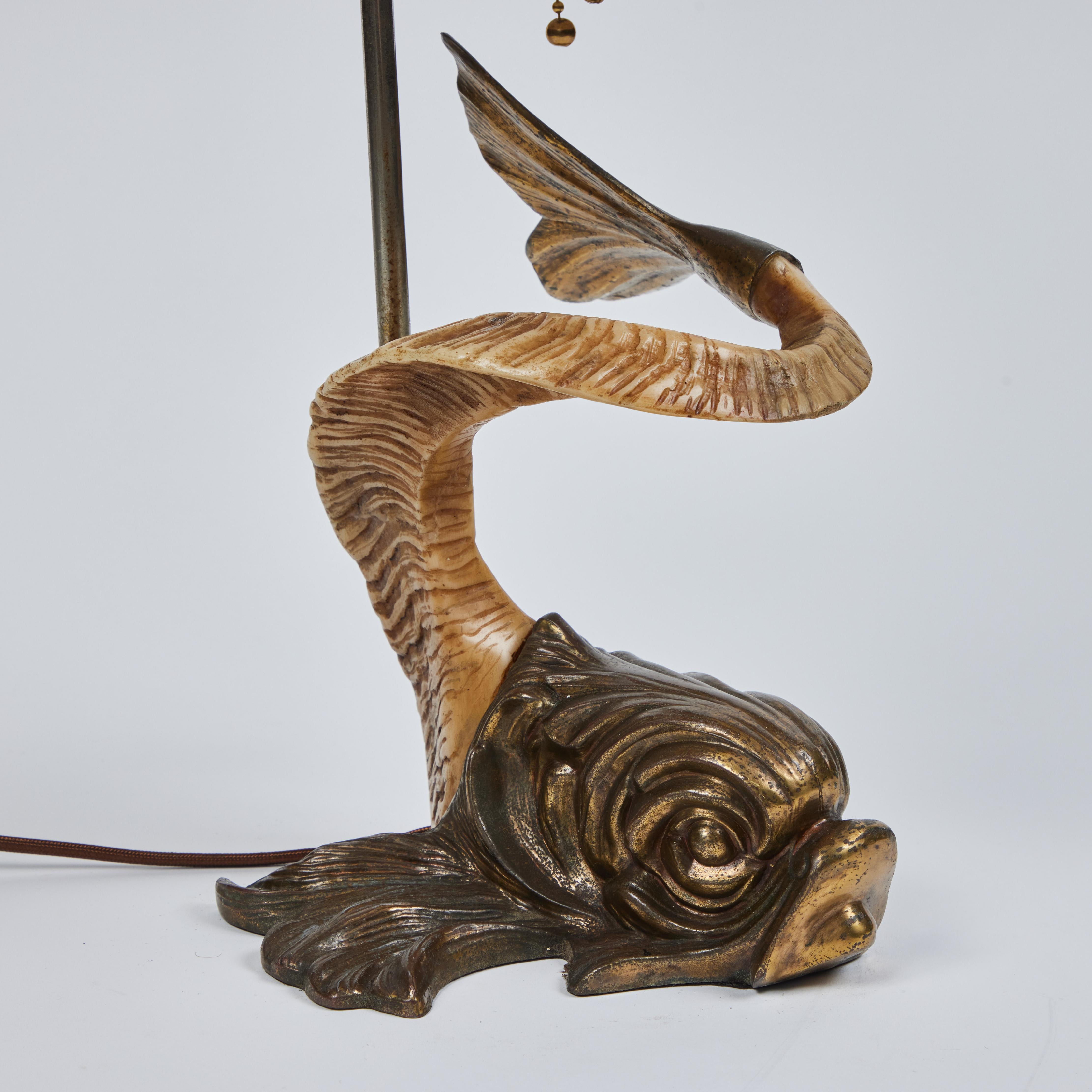 Metal Vintage Novelty 'Koi Fish' Table Lamp