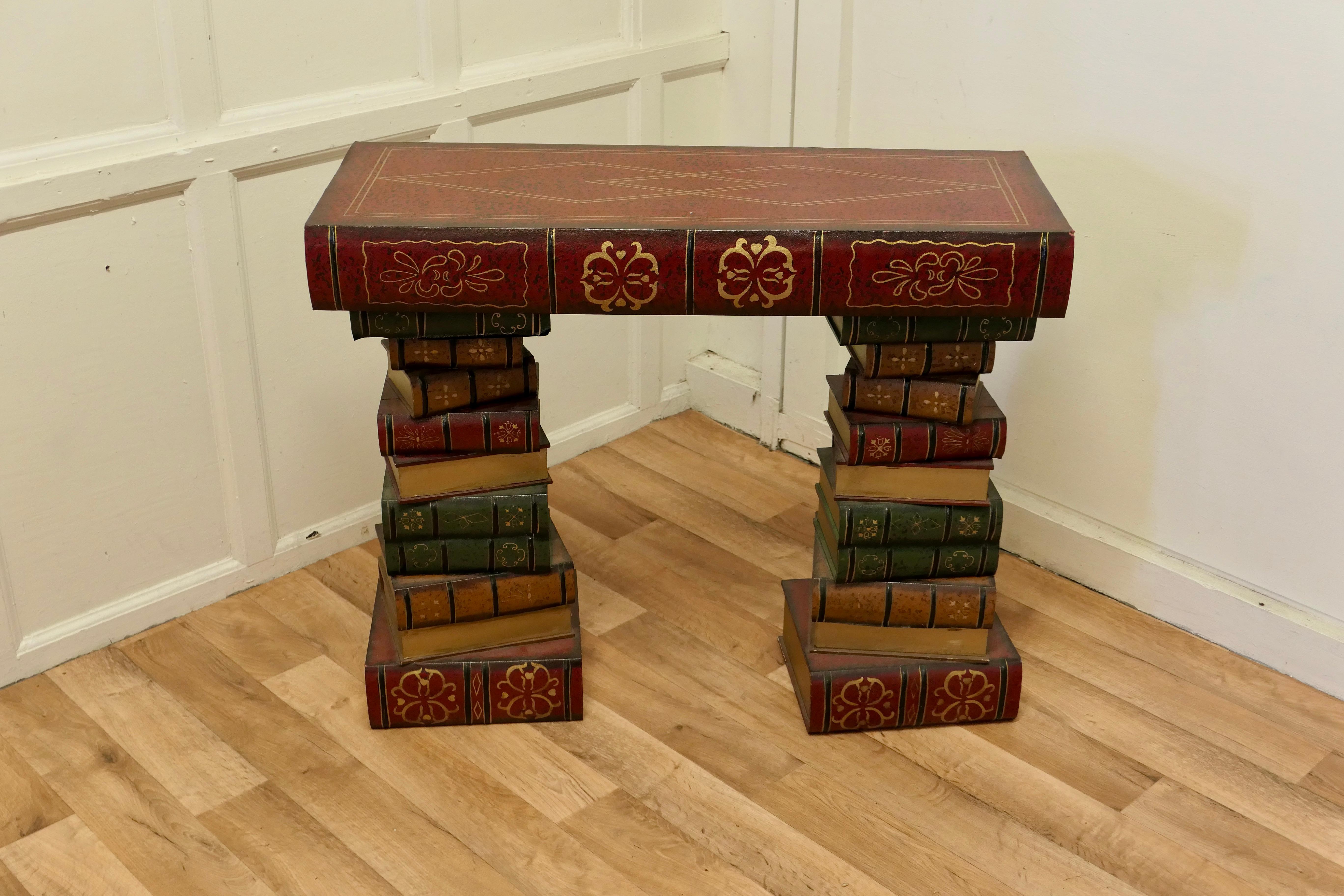 table made out of books