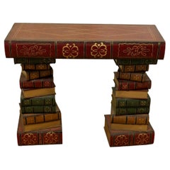 Vintage Novelty Trompe-L’oeil Writing Table of Giant Books, Greeting Desk