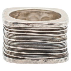 Vintage Noy LI Israel Damen 925 Sterlingsilber gehämmerter Cocktail-Ring