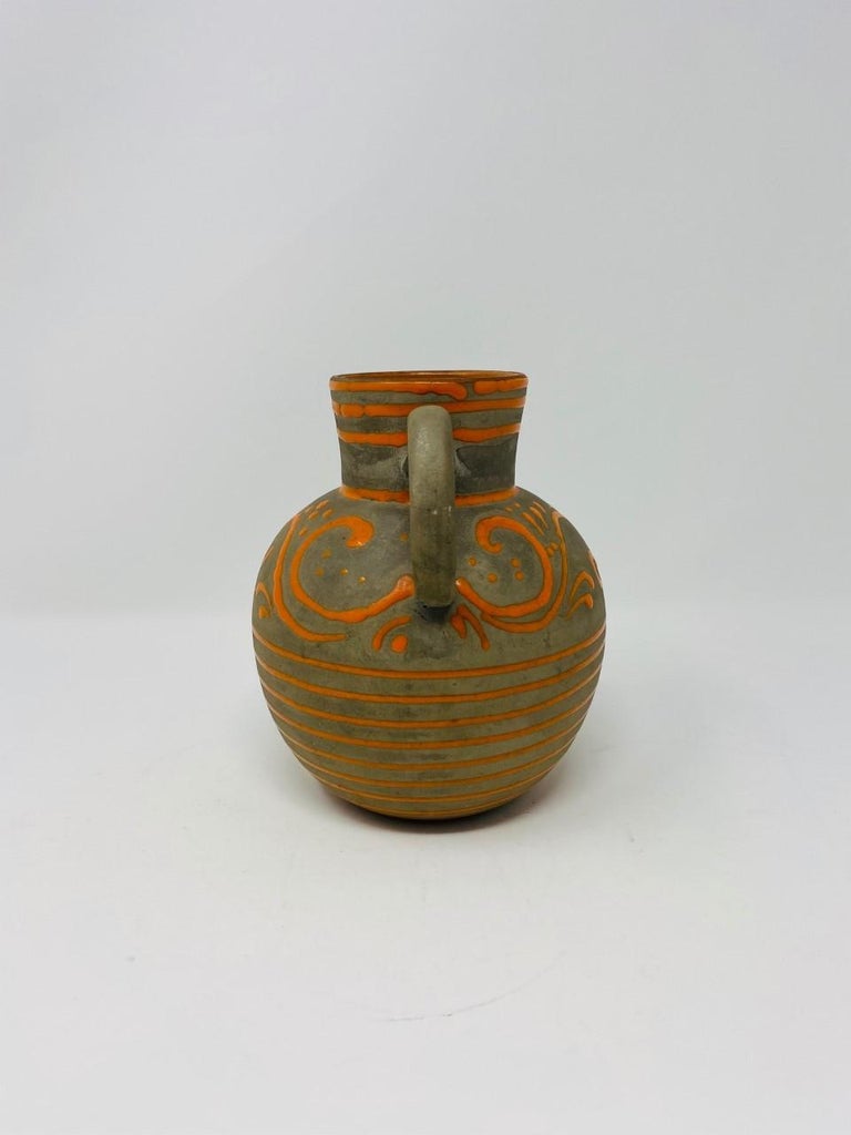 Vintage NS Sweden Nittsjö Keramik Scandinavian Pottery Jar with Handle