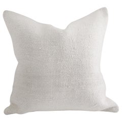 Vintage Nubby Linen Hemp Textured Accent Pillow