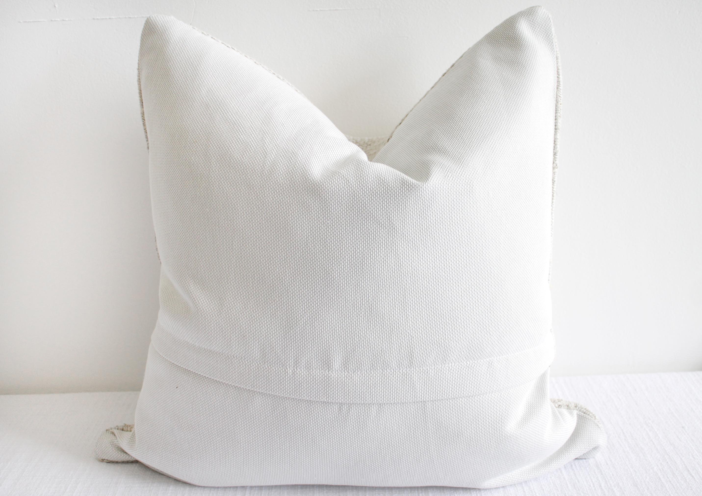 Vintage Nubby White Handwoven Minimalist Style Pillow 3