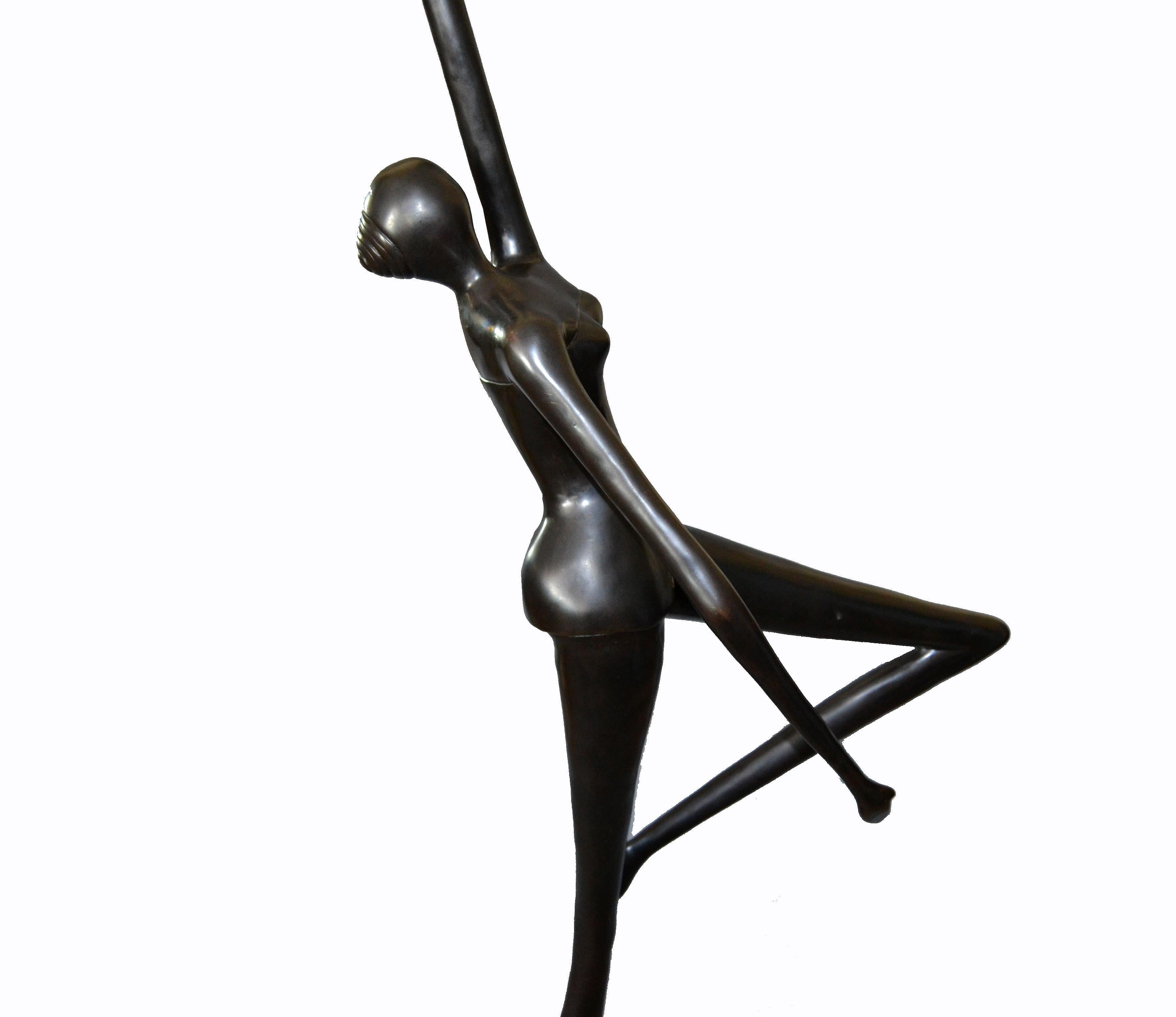 Vintage Nackte weibliche Bronze Ballerina Tänzerin Skulptur 4