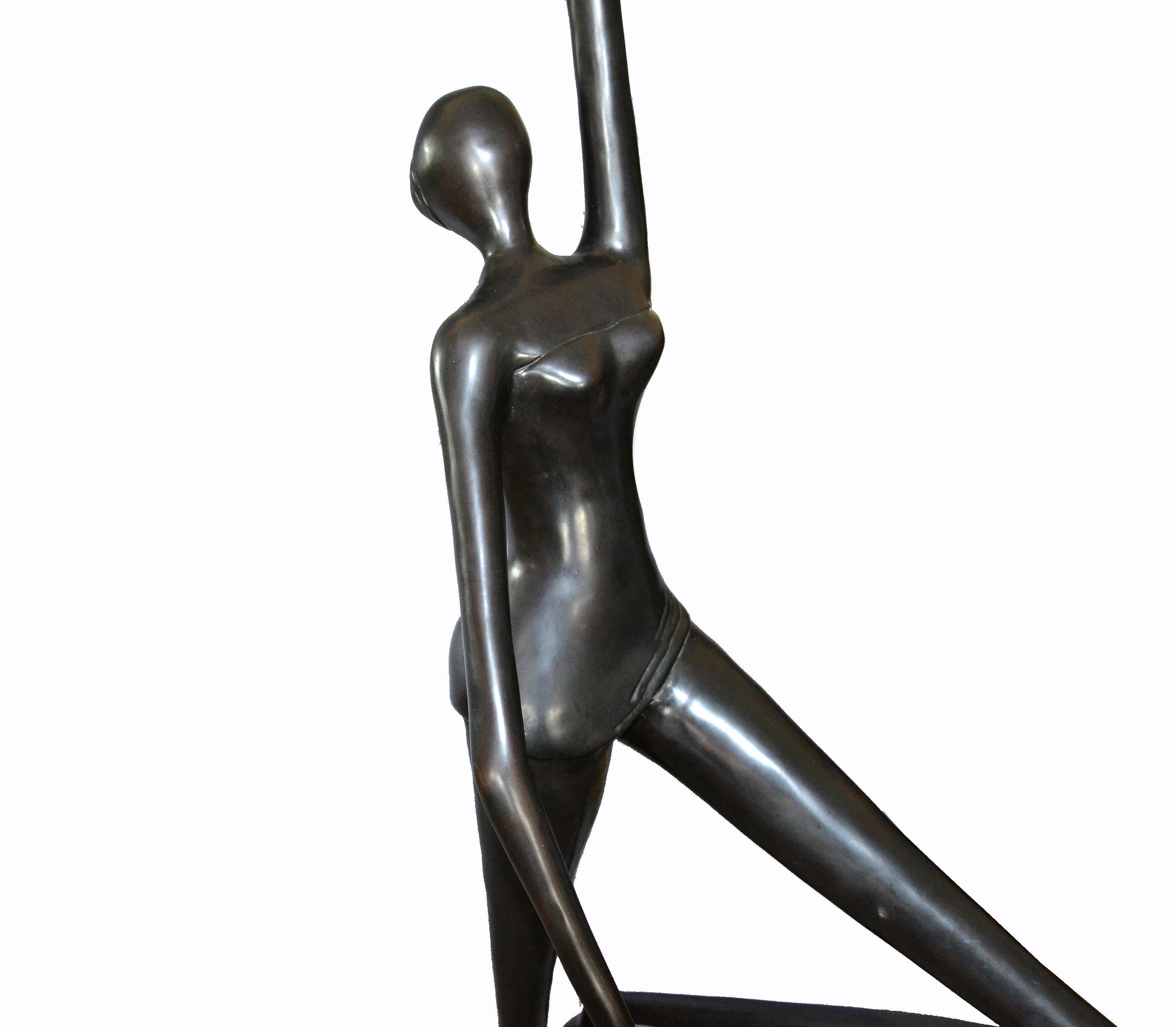 Vintage Nackte weibliche Bronze Ballerina Tänzerin Skulptur (Moderne der Mitte des Jahrhunderts)