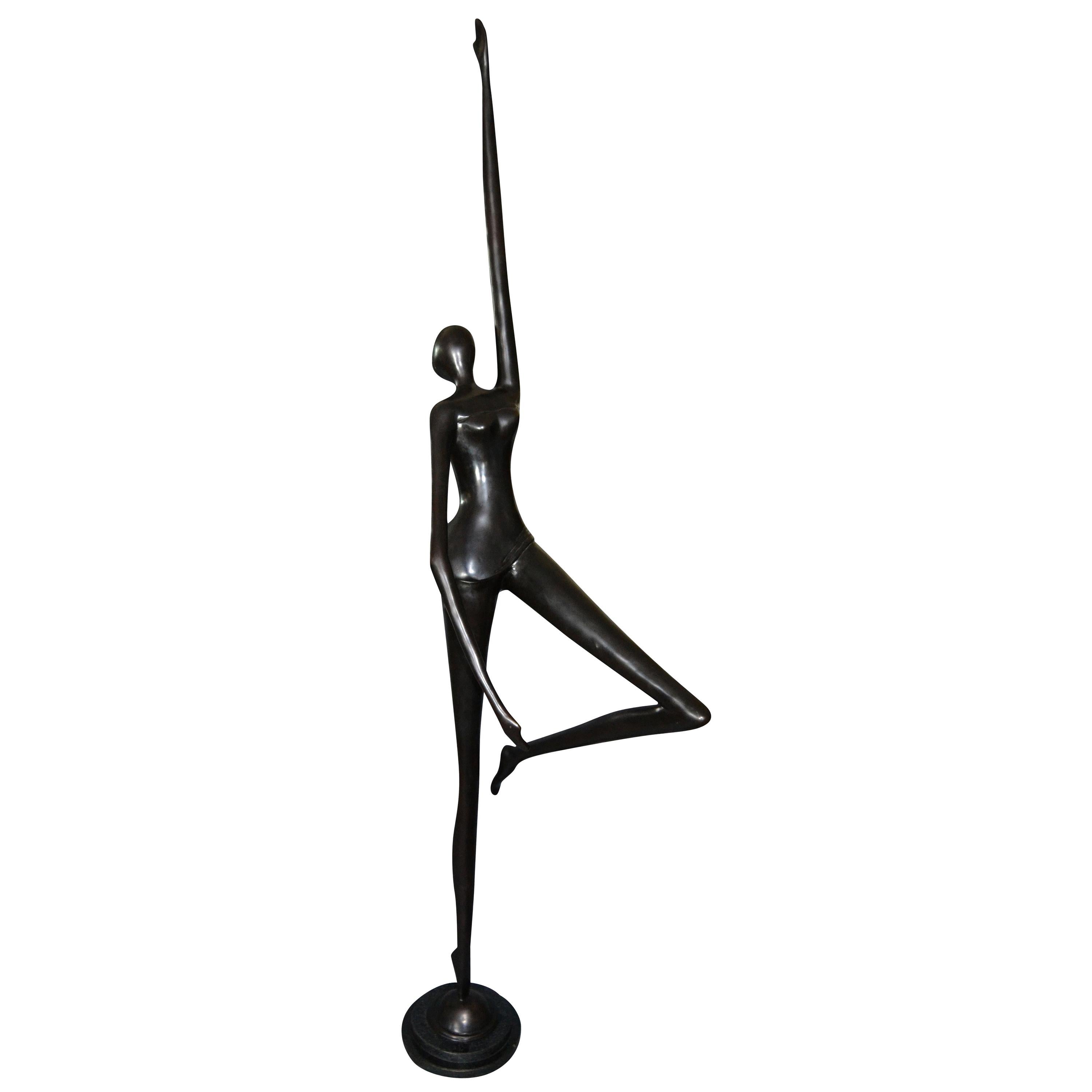 Vintage Nackte weibliche Bronze Ballerina Tänzerin Skulptur