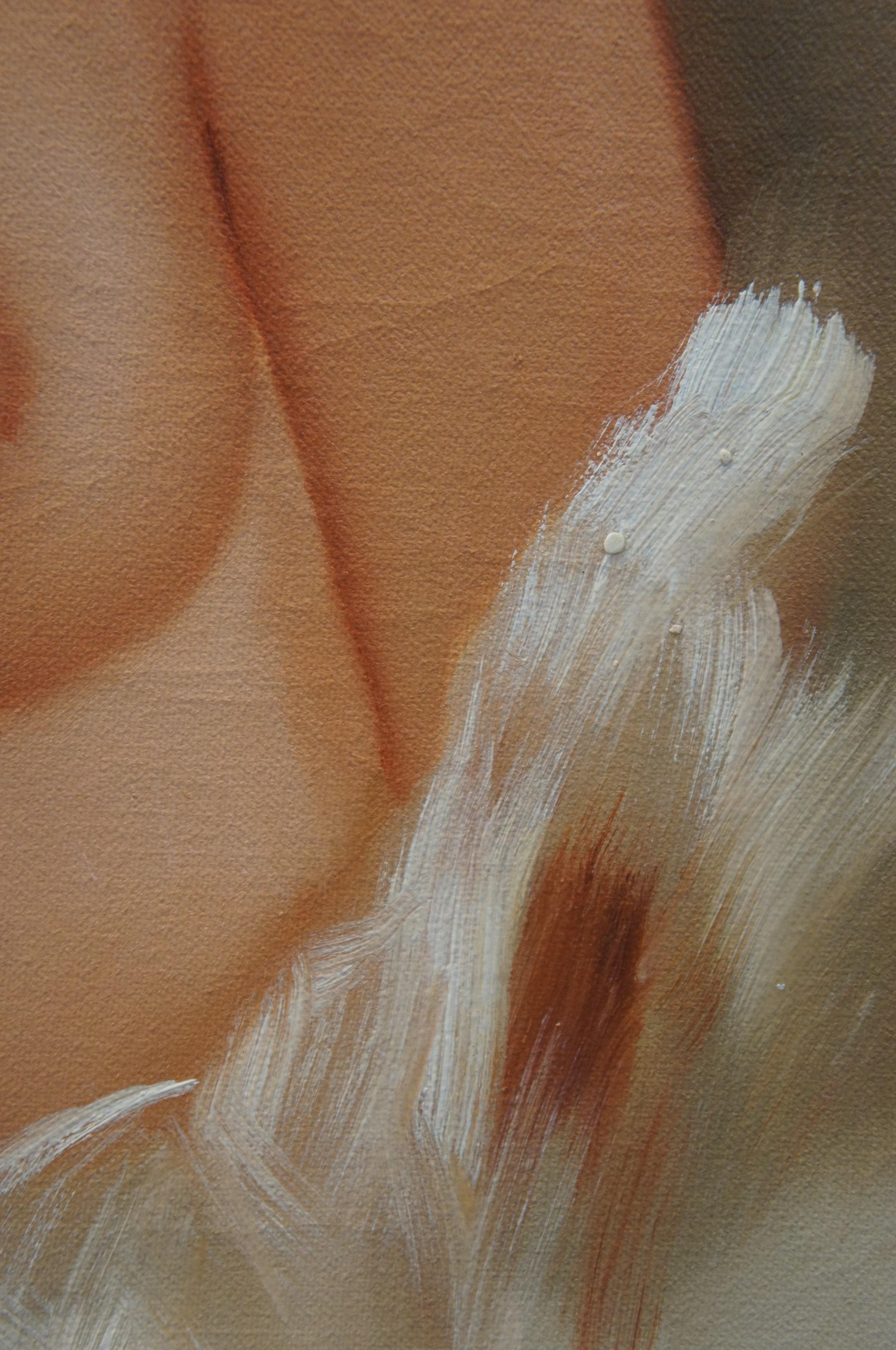 Vintage Nude Female Oil Painting on Canvas Portrait by Kelvin 24