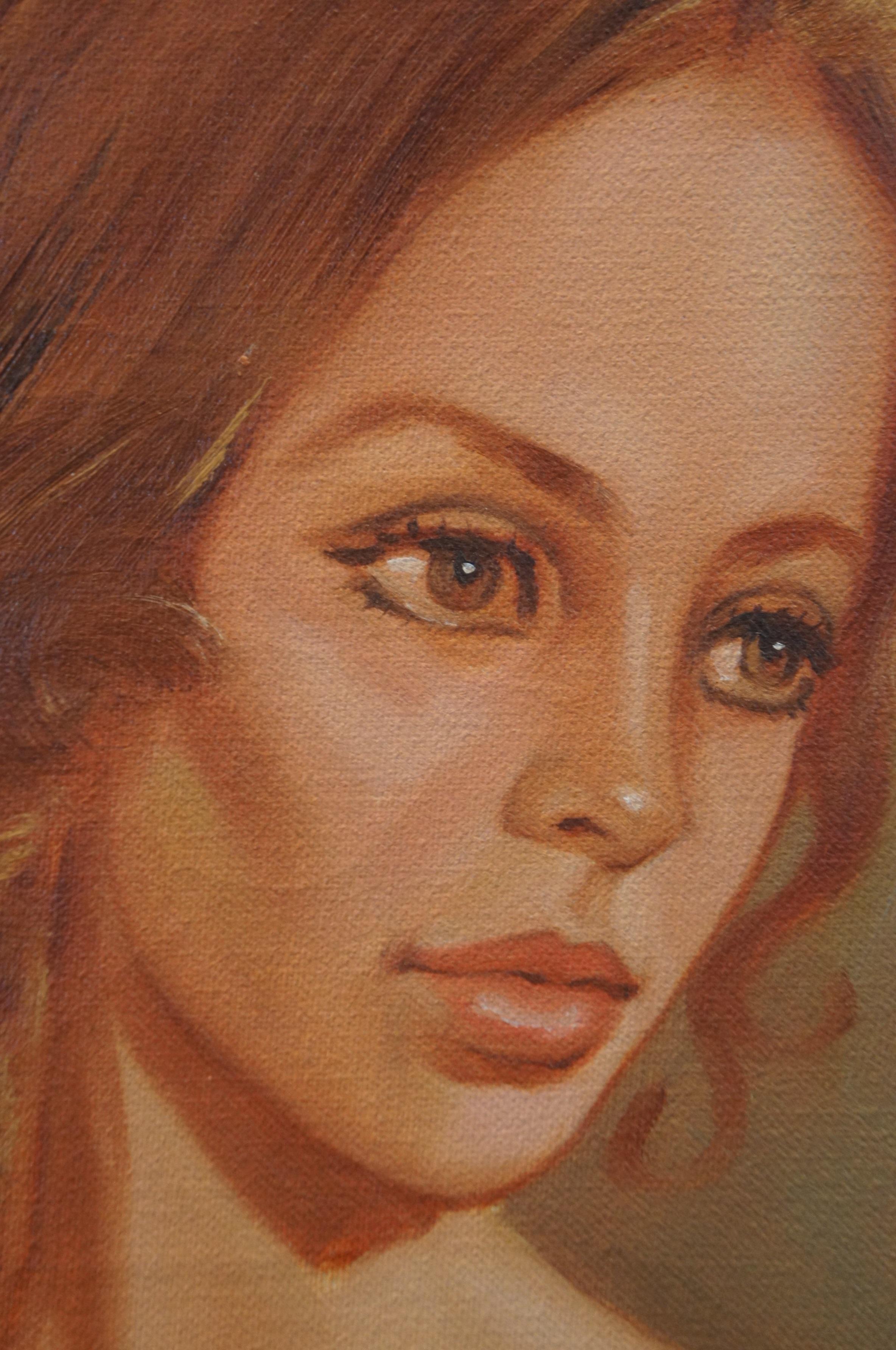 Vintage Nude Female Oil Painting on Canvas Portrait by Kelvin 24