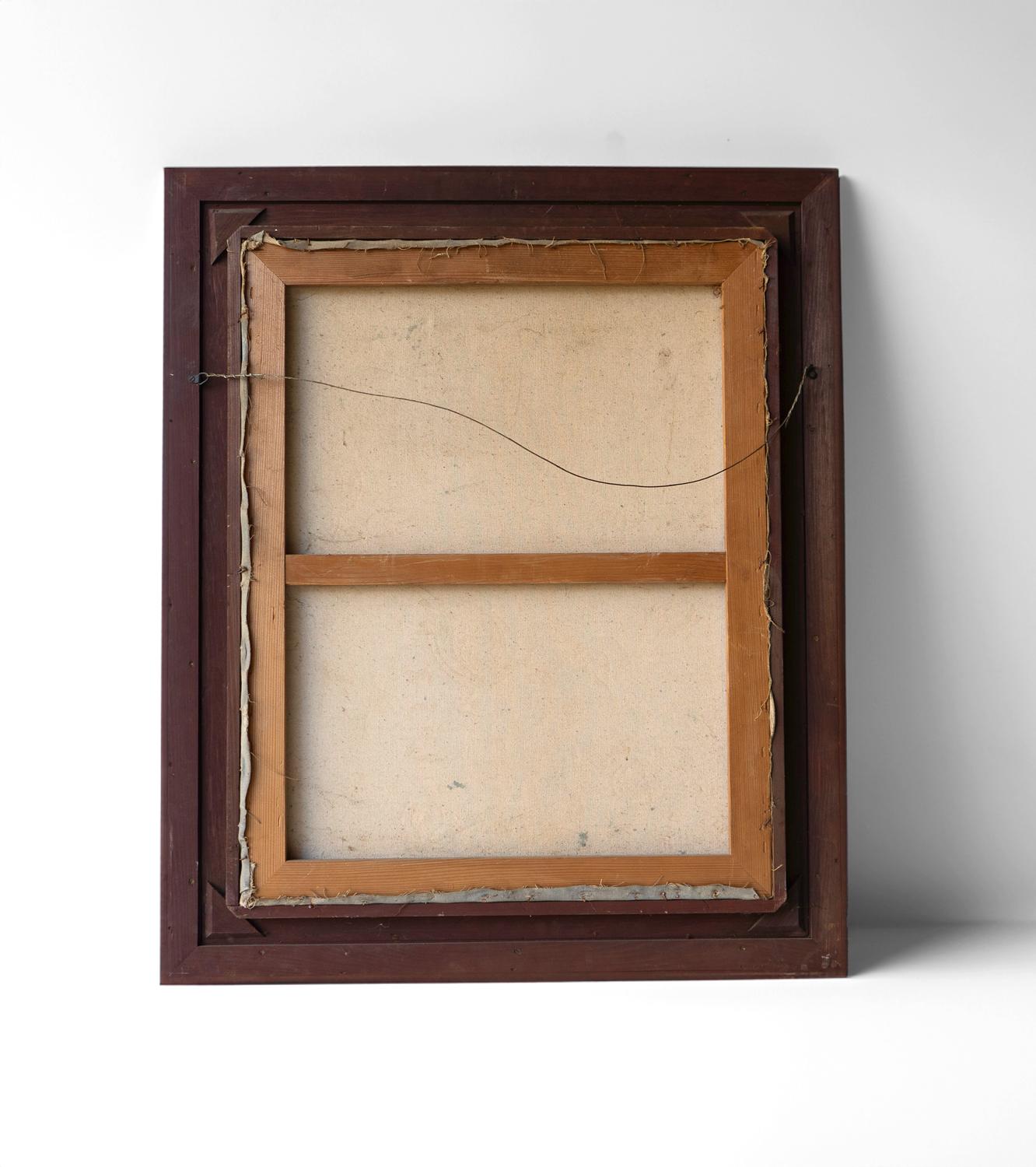 Vintage Nude 'Pin Up' Style Portrait, Original Oil Painting by Romeo