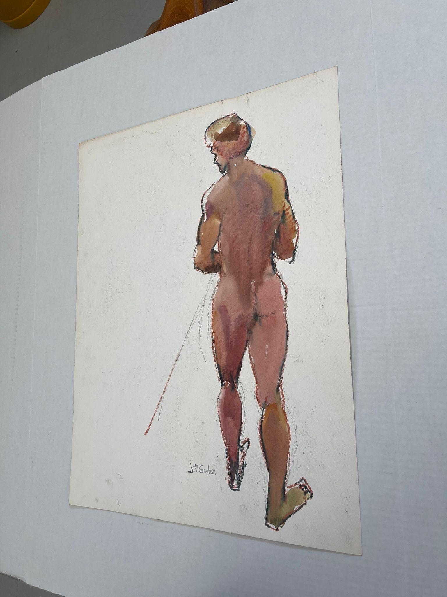 Vintage Nude Portrait on Paper Double Sided. For Sale 4