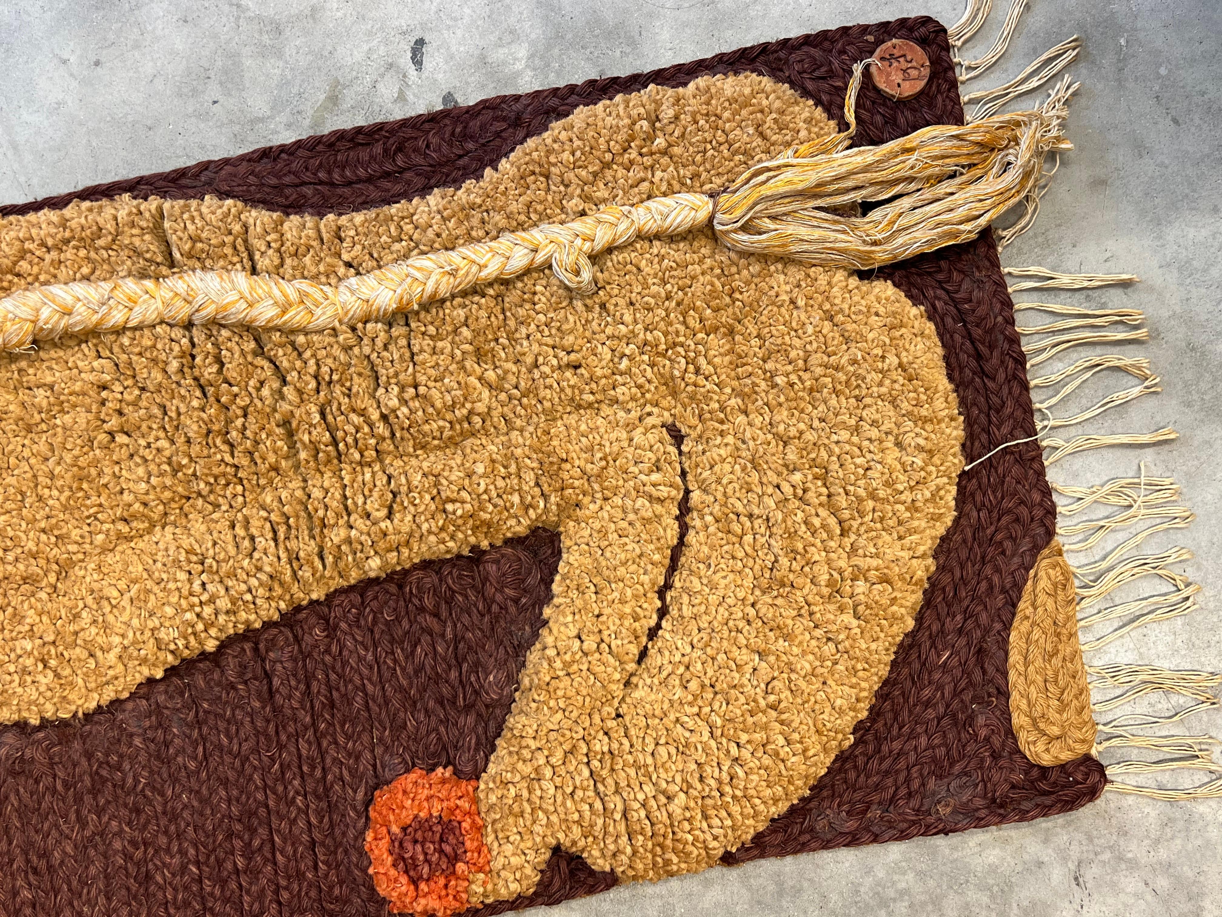 Mid-Century Modern Vintage Nude Woman Textile Artwork by Don Freedman
